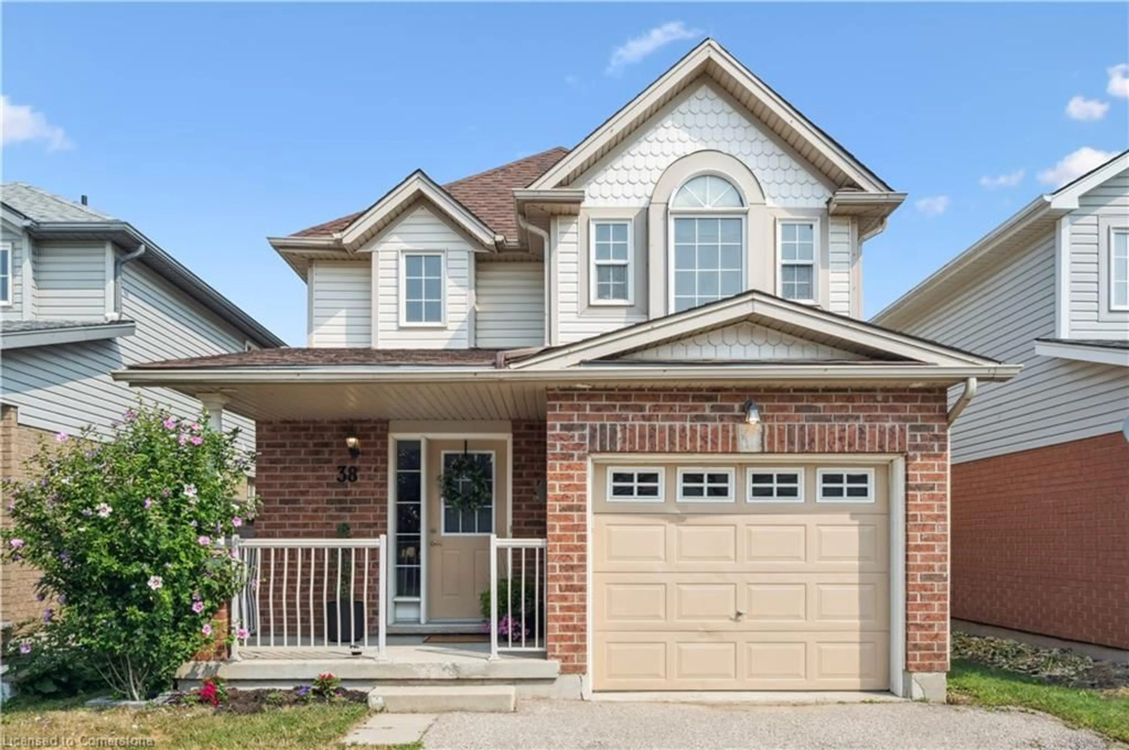 Home with brick exterior material, street for 38 Blue Lace Cres, Kitchener Ontario N2E 3W8
