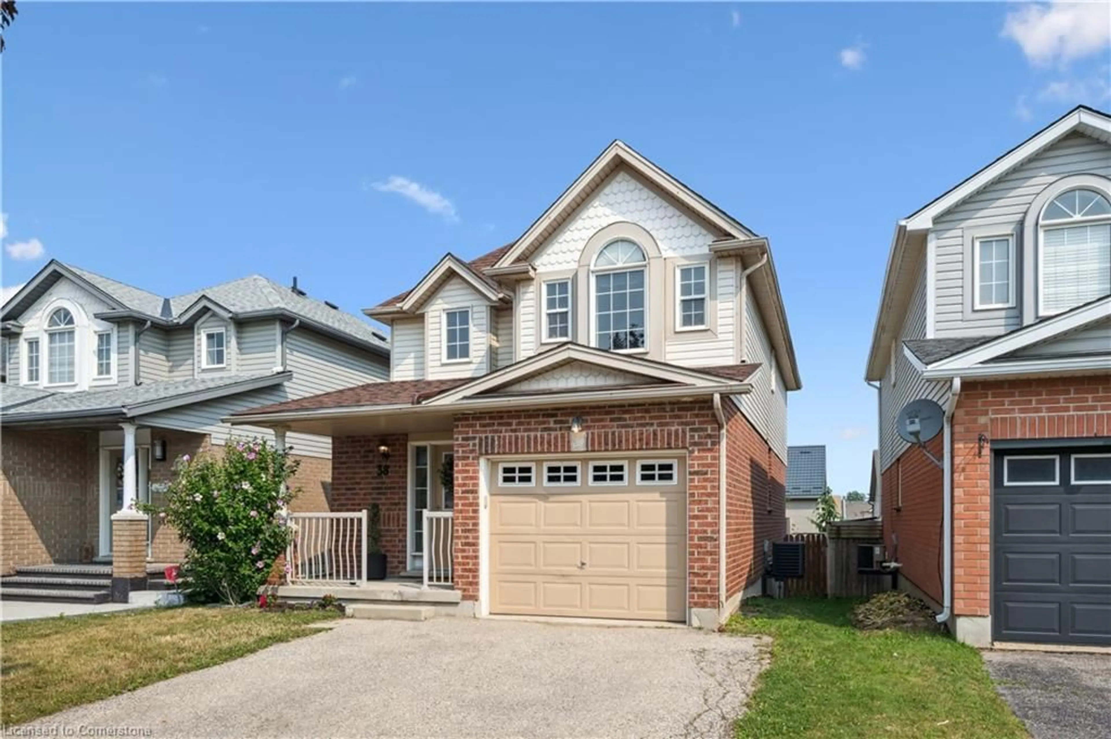Home with brick exterior material, street for 38 Blue Lace Cres, Kitchener Ontario N2E 3W8