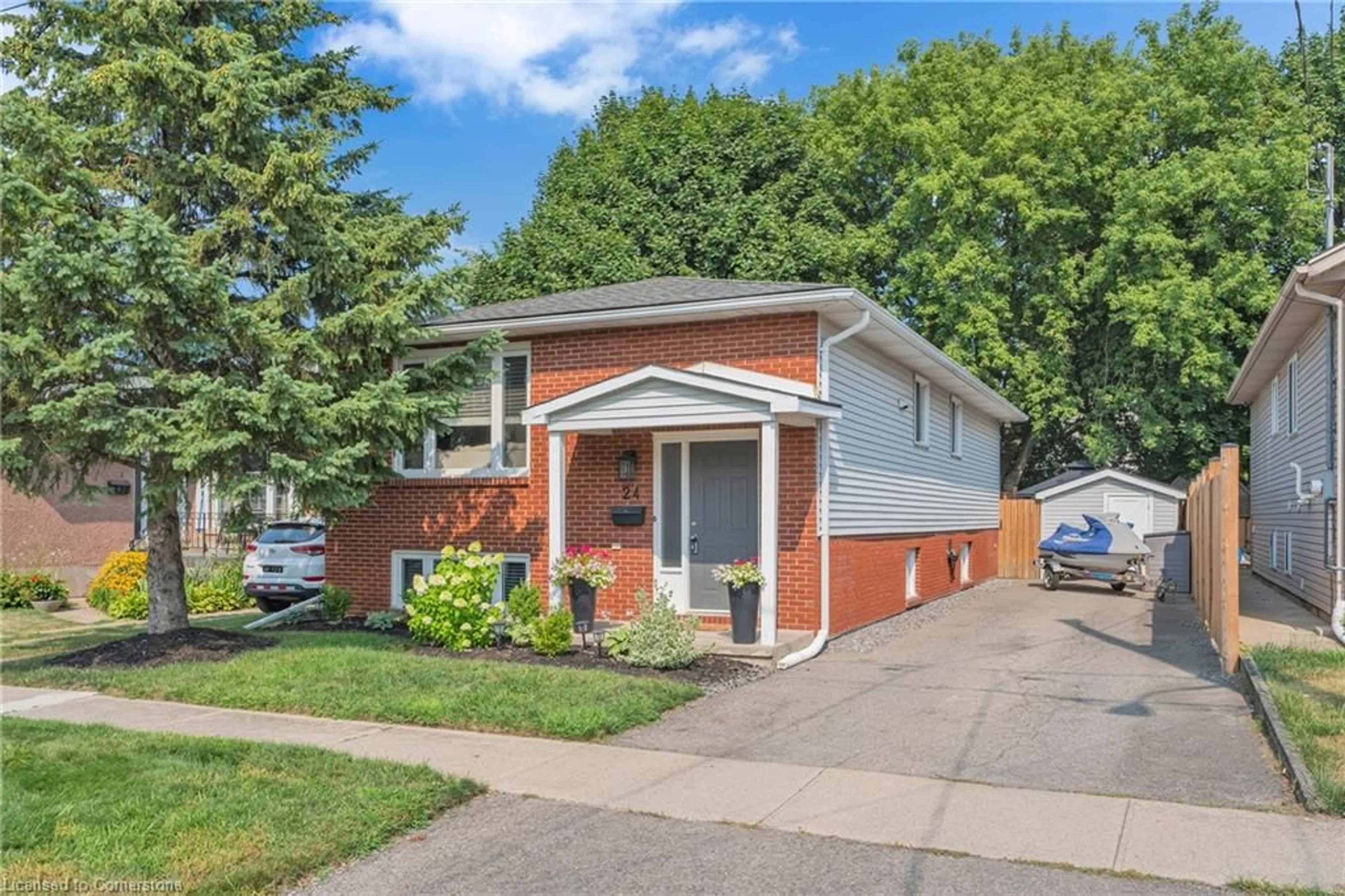 Home with brick exterior material, street for 24 Augusta Ave, St. Catharines Ontario L2M 5R2