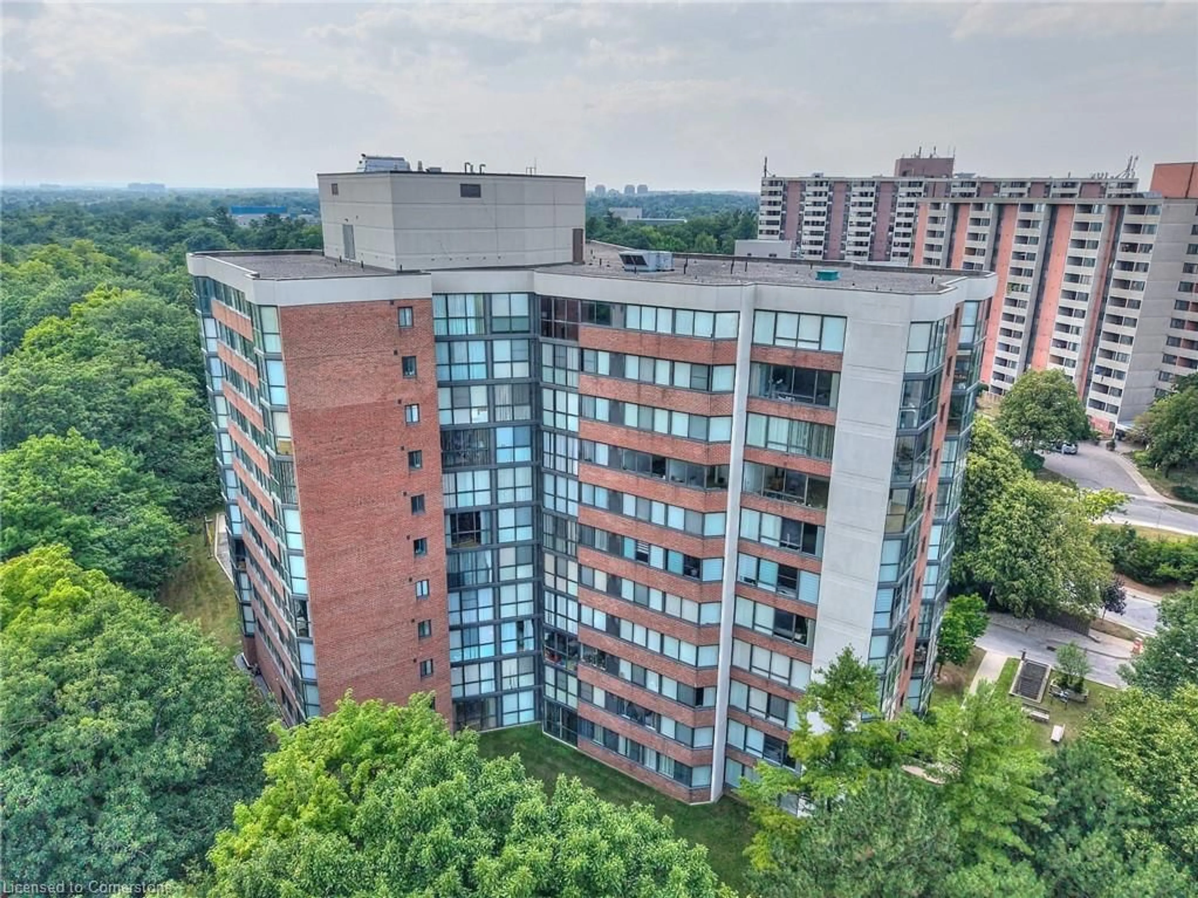 A pic from outside/outdoor area/front of a property/back of a property/a pic from drone, city buildings view from balcony for 1240 Marlborough Crt #504, Oakville Ontario L6H 3K7