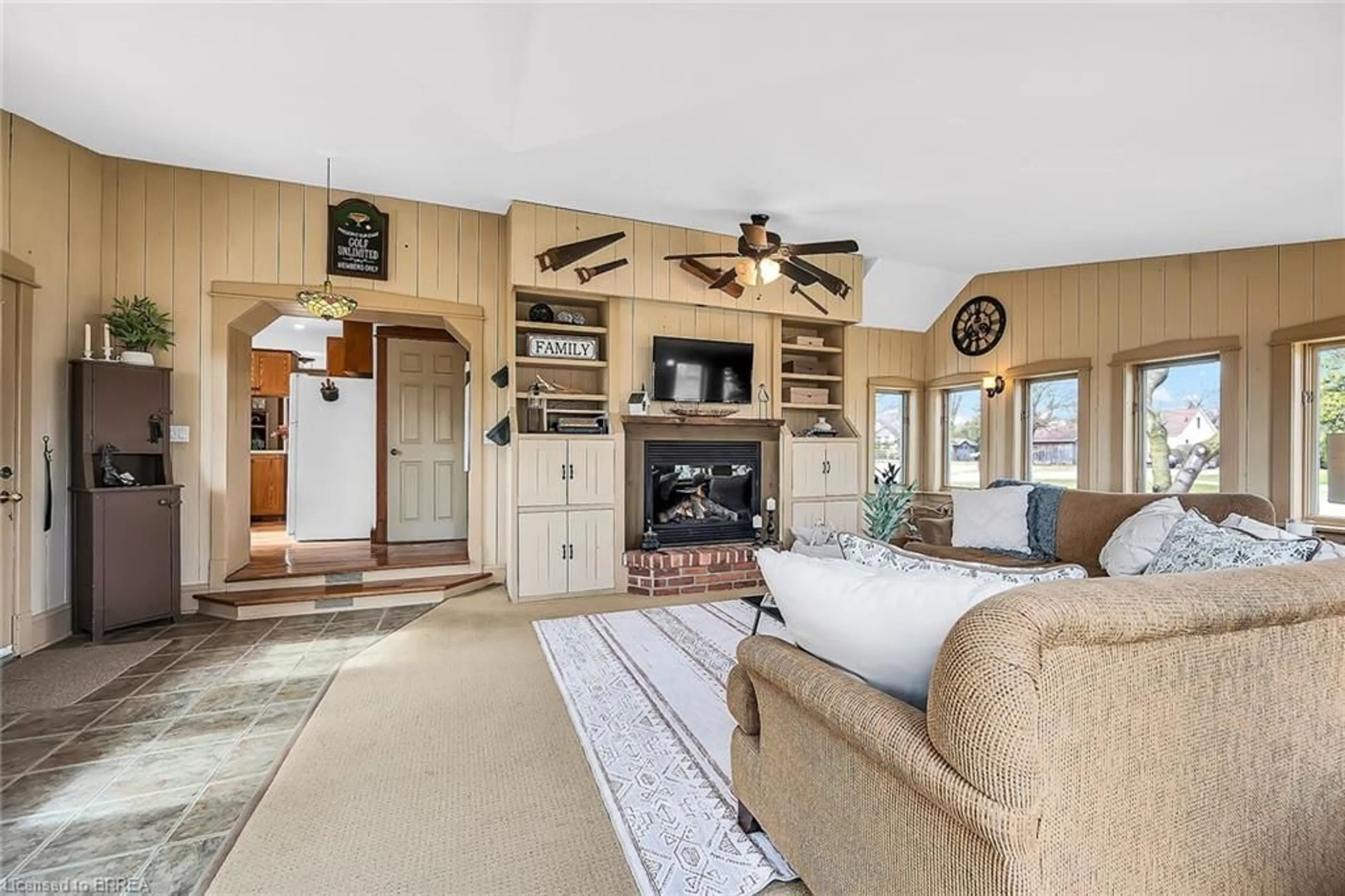 Living room with furniture, ceramic/tile floor for 119 Wetmores Rd, Mount Pleasant Ontario N0E 1K0
