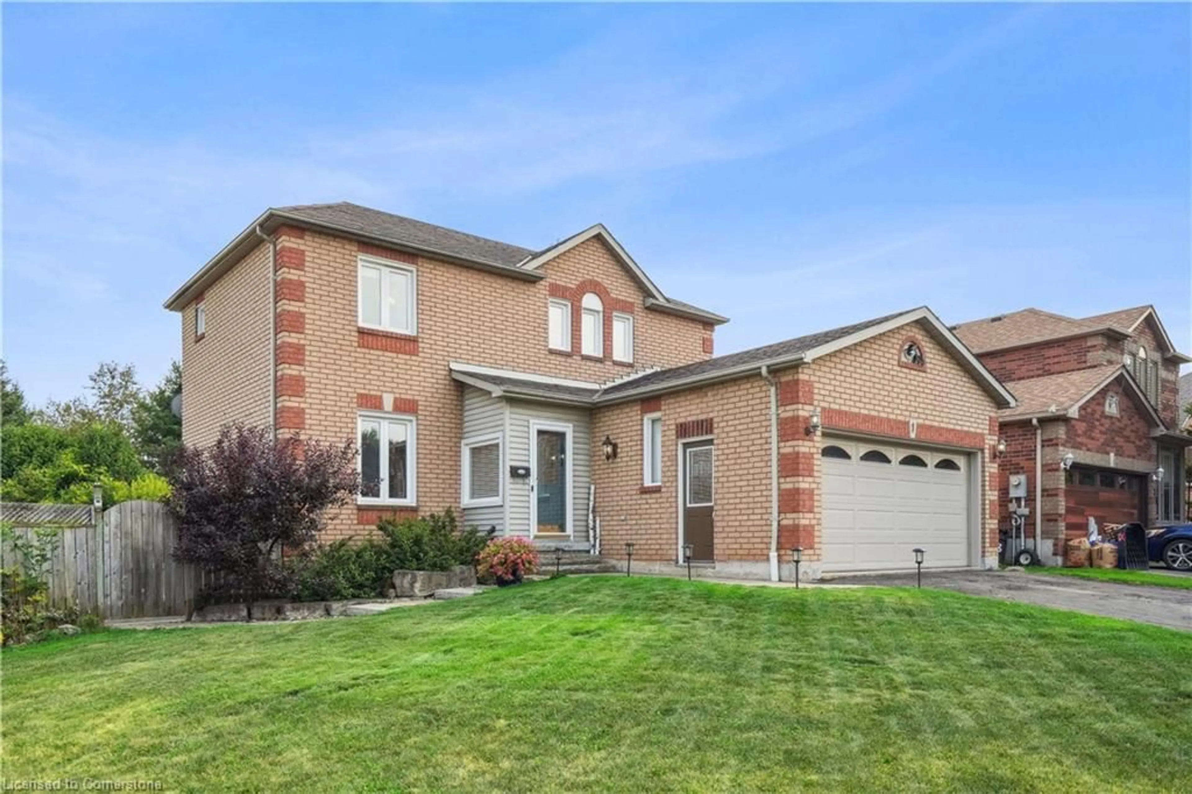 Home with brick exterior material, street for 1 Birchway Pl, Acton Ontario L7J 2X4