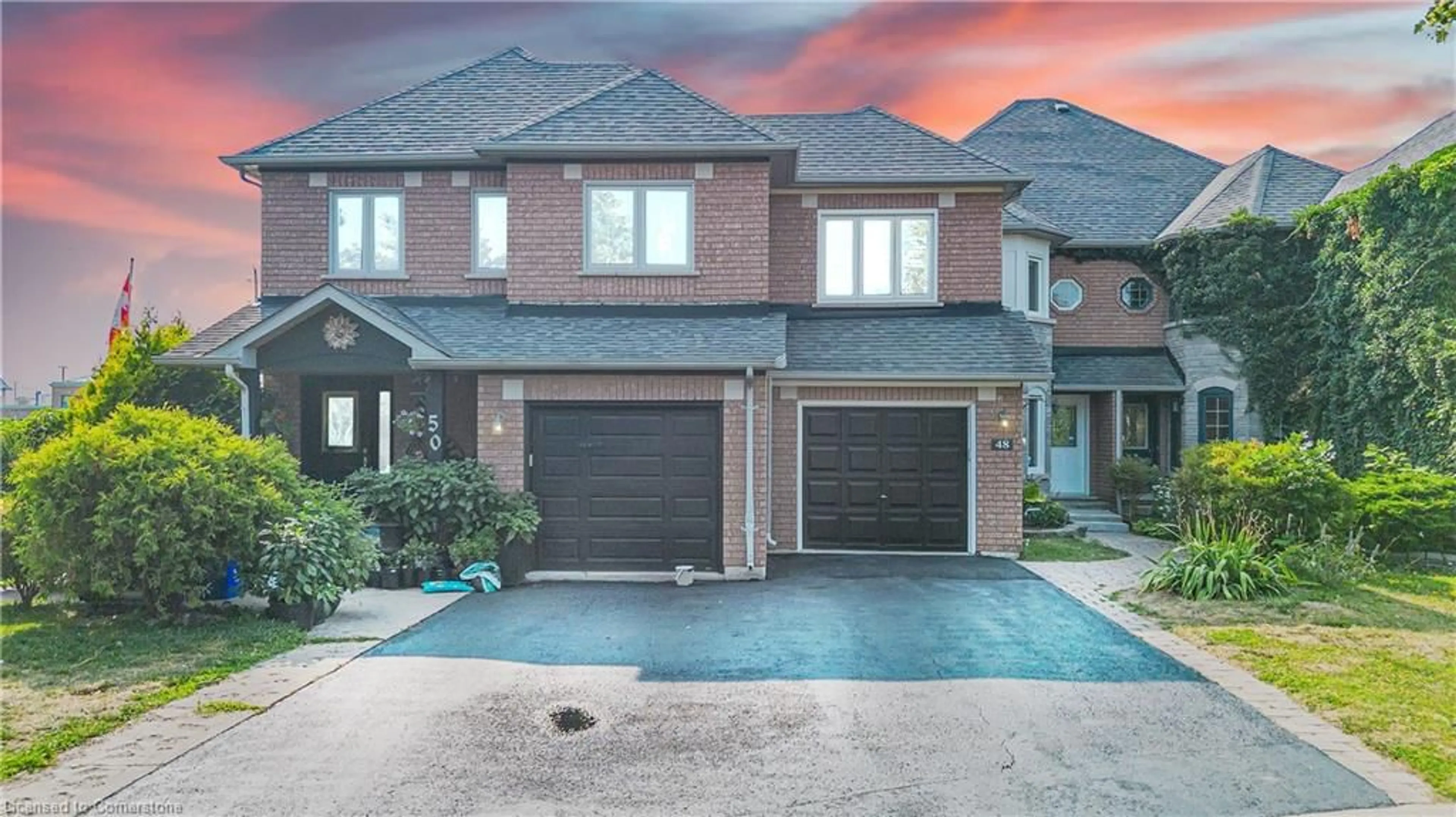 Home with brick exterior material, street for 48 James Young Dr, Georgetown Ontario L7G 5S5