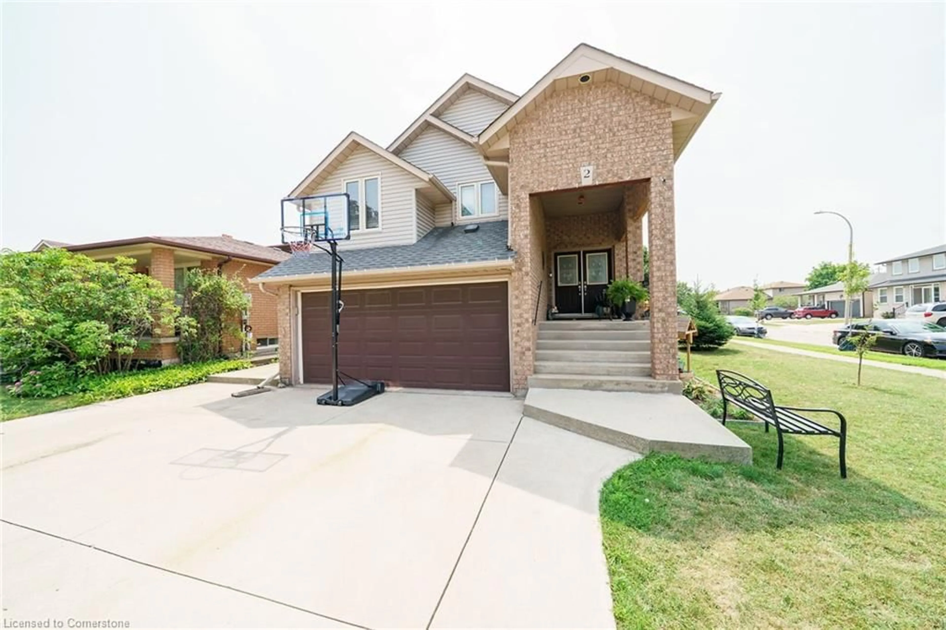 Home with brick exterior material, street for 2 Tyler Dr, Stoney Creek Ontario L8E 4W9