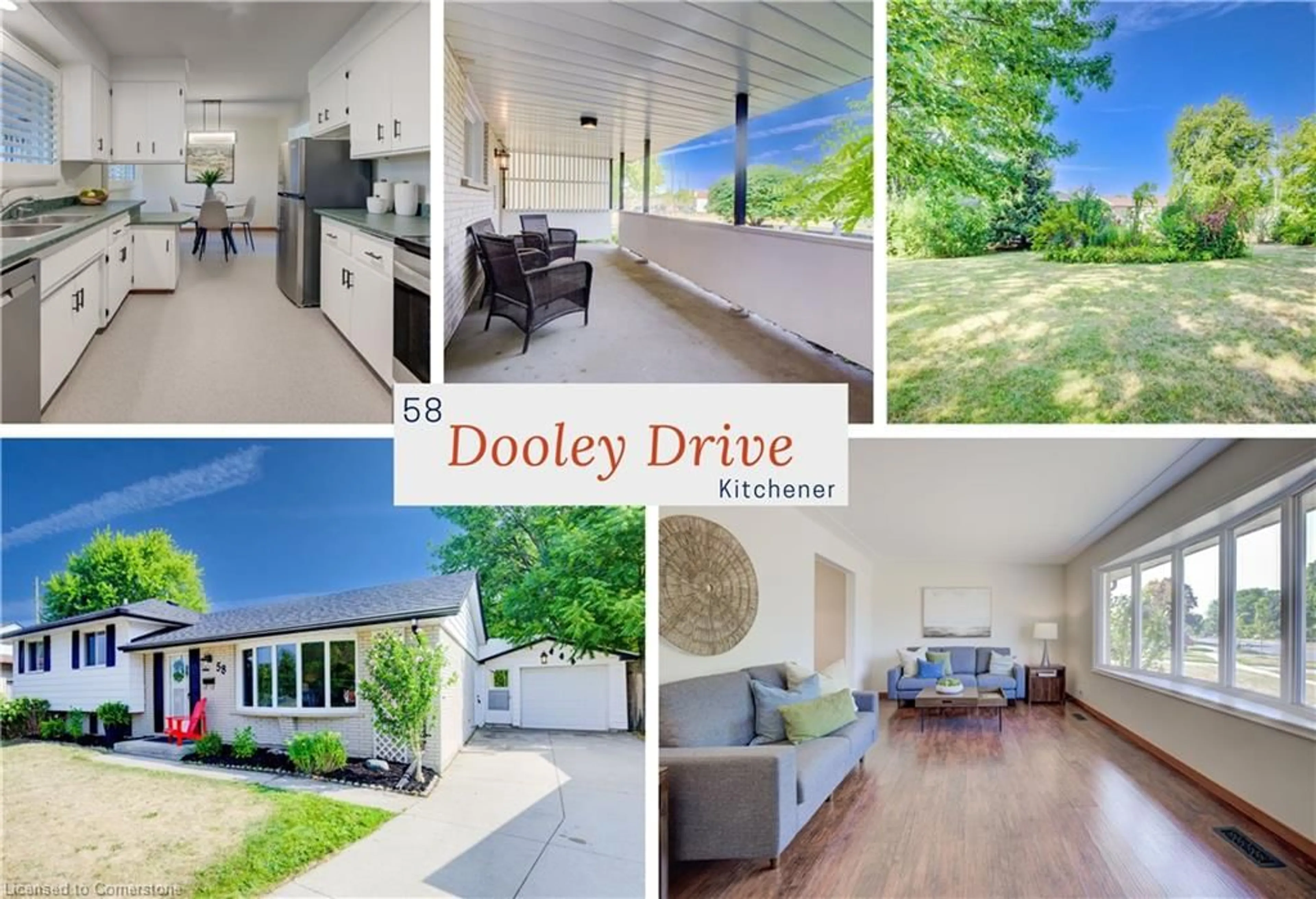 A pic from outside/outdoor area/front of a property/back of a property/a pic from drone, street for 58 Dooley Dr, Kitchener Ontario N2A 1L4
