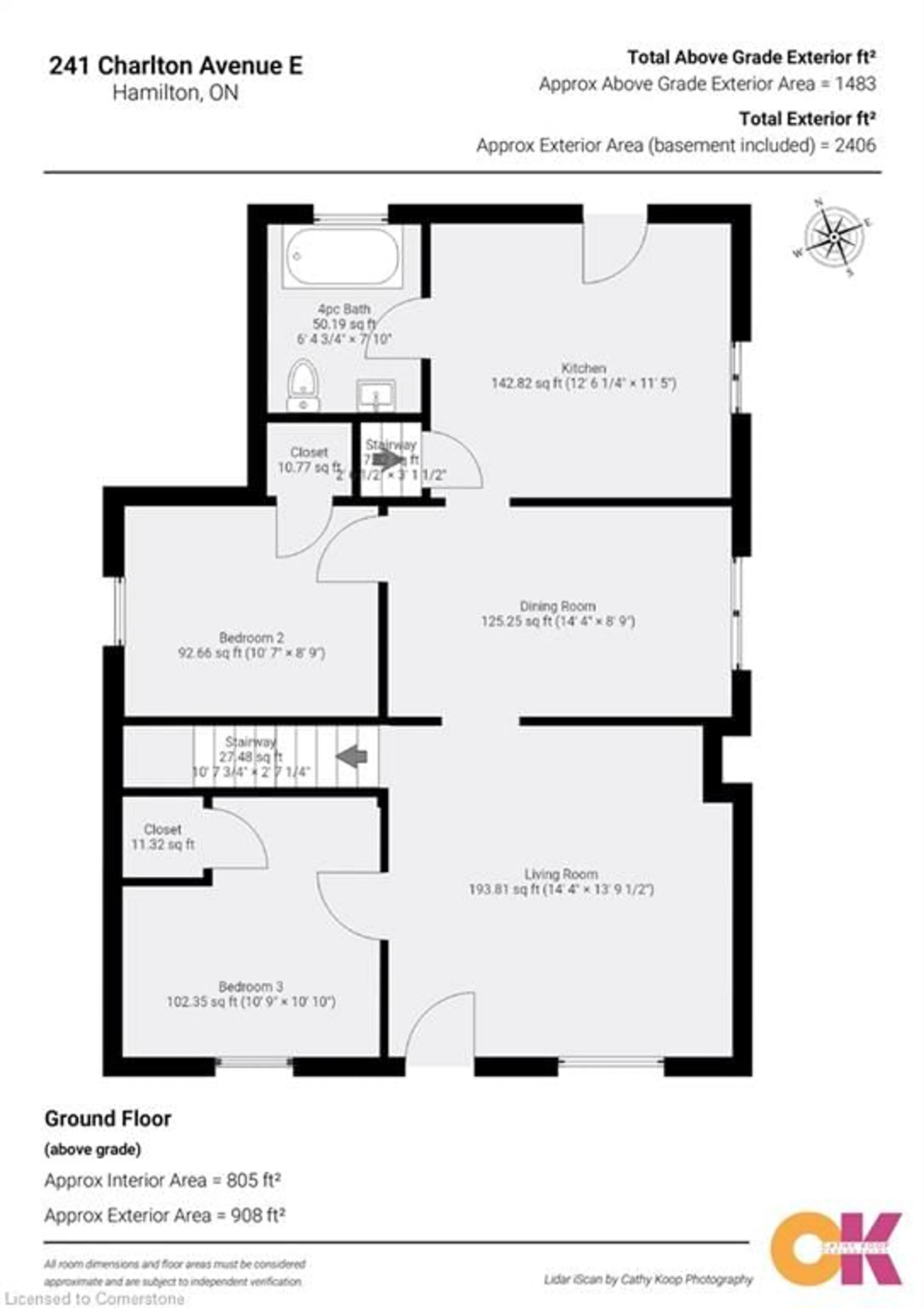 Floor plan for 241 Charlton Ave, Hamilton Ontario L8N 1Z3