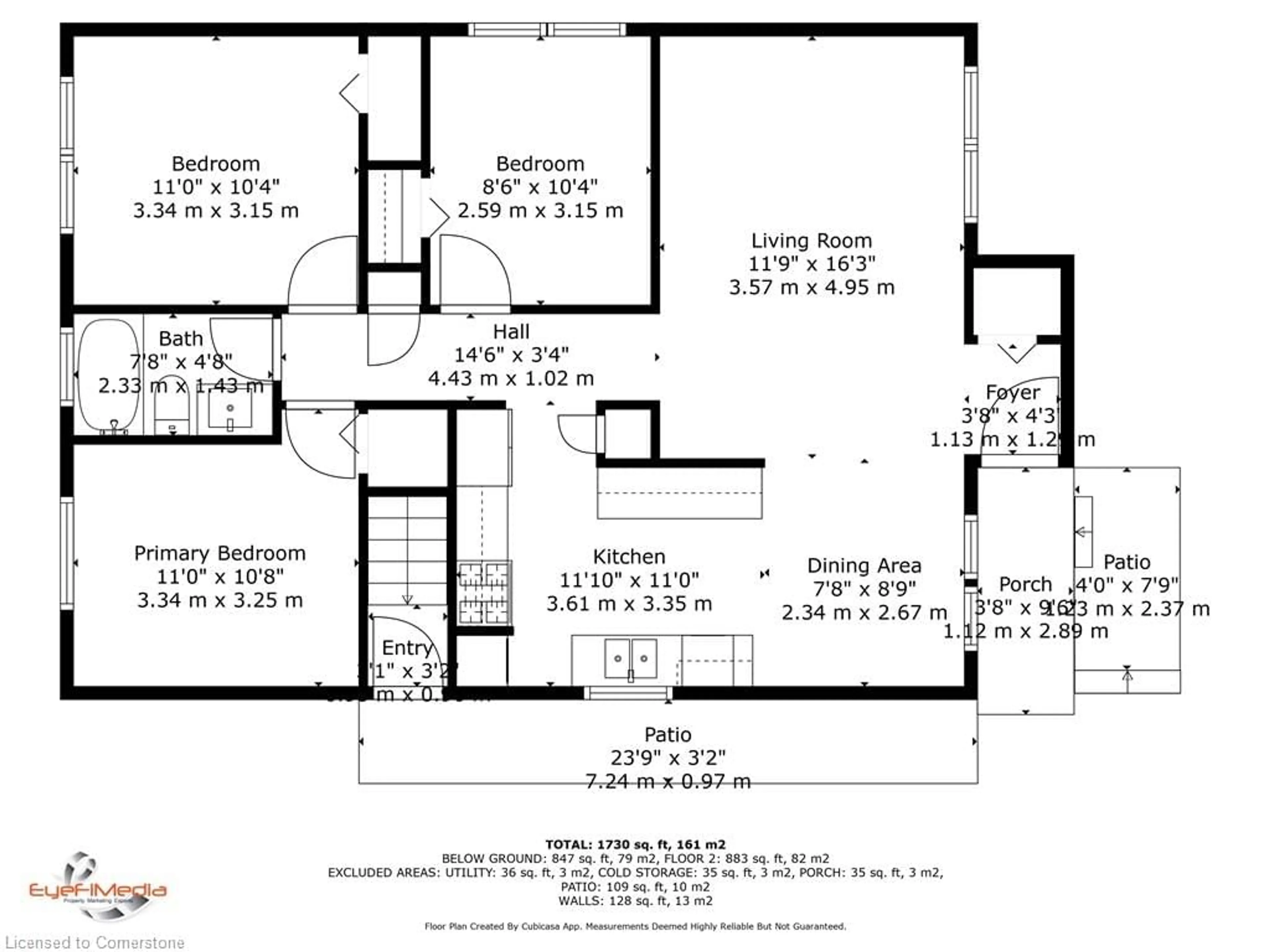 Floor plan for 248 Cyrus St, Cambridge Ontario N3H 1H3