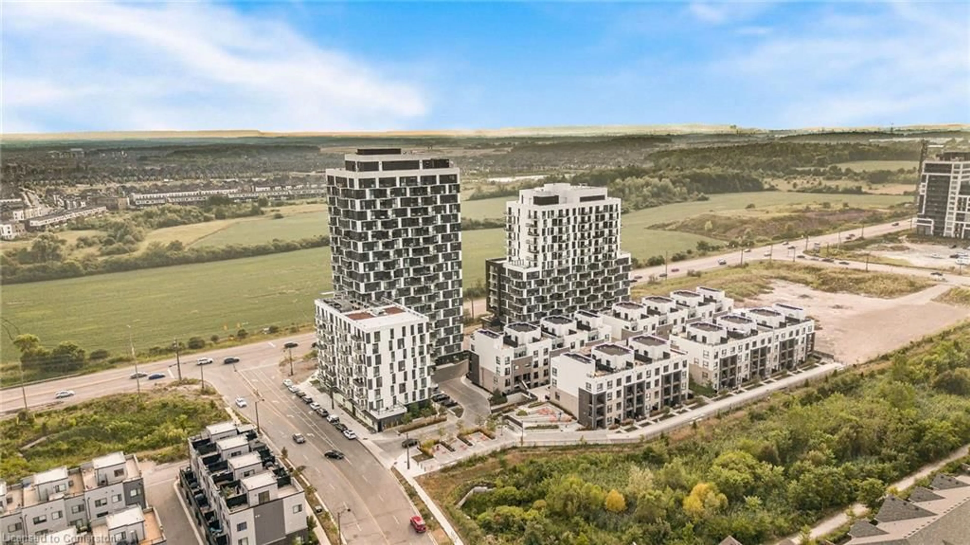 A pic from outside/outdoor area/front of a property/back of a property/a pic from drone, city buildings view from balcony for 345 Wheat Boom Dr #1206, Oakville Ontario L6H 7X4