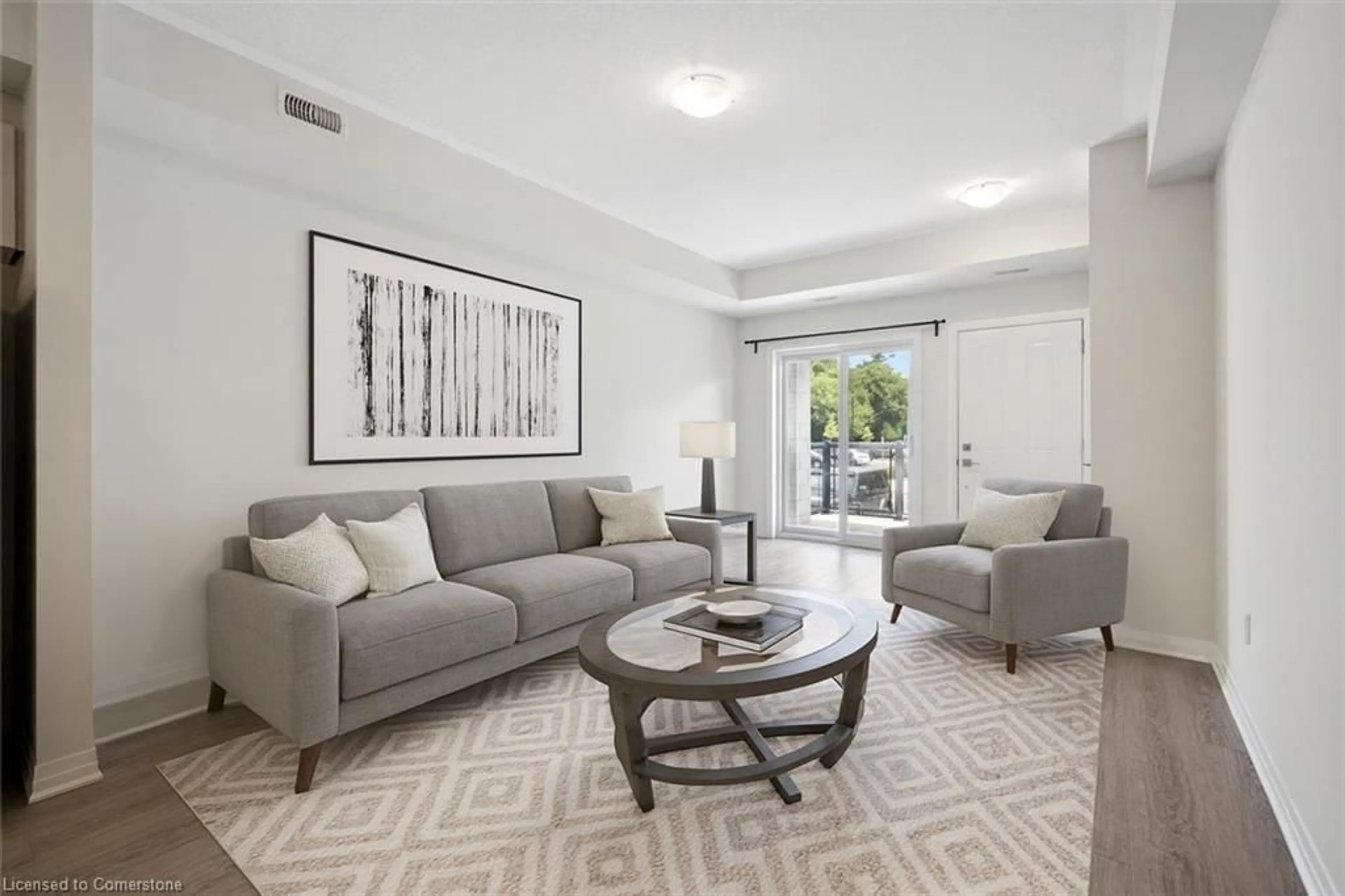 Living room with furniture, unknown for 25 Isherwood Ave #C34, Cambridge Ontario N1R 3H5