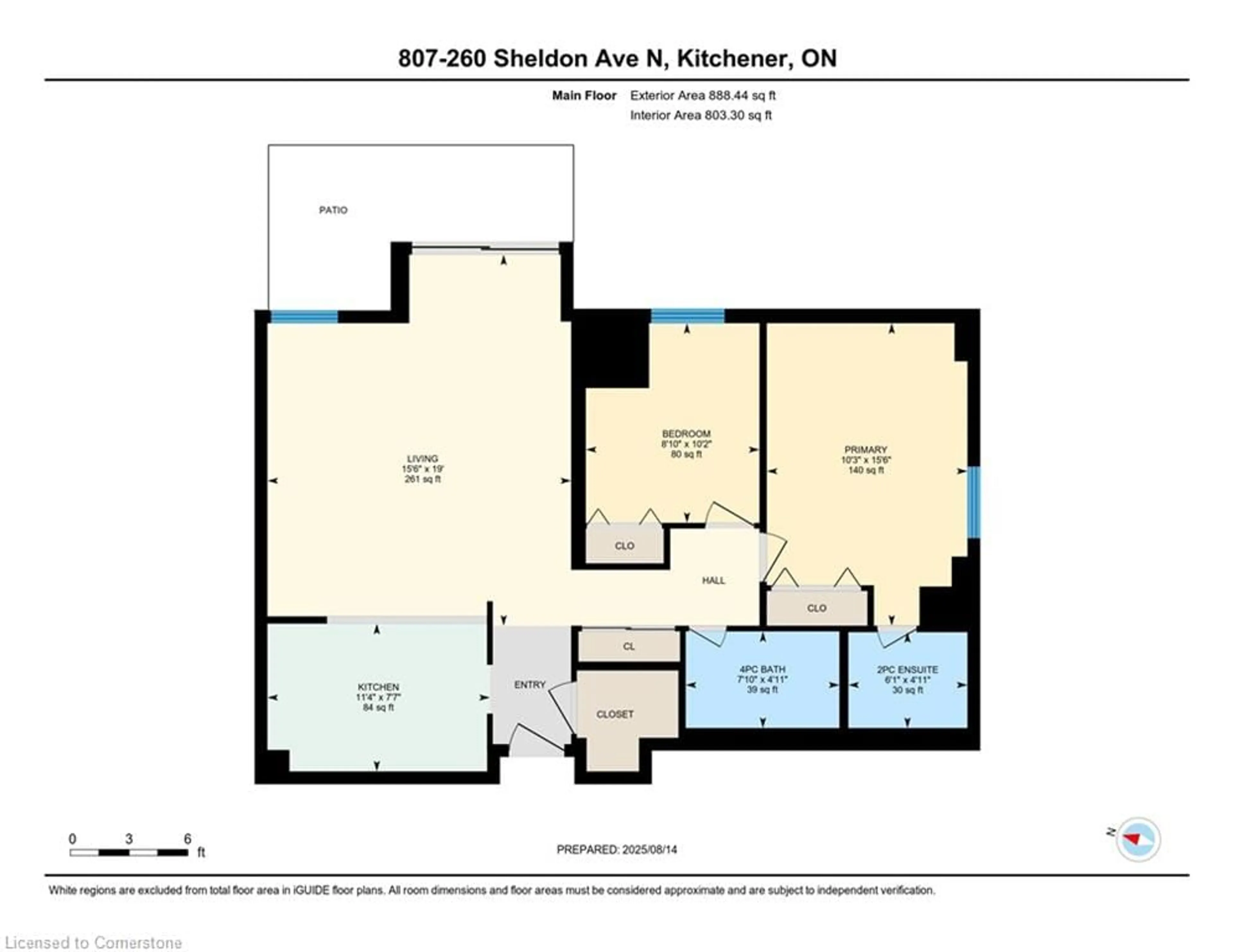 Floor plan for 260 Sheldon Ave #807, Kitchener Ontario N2H 6P2