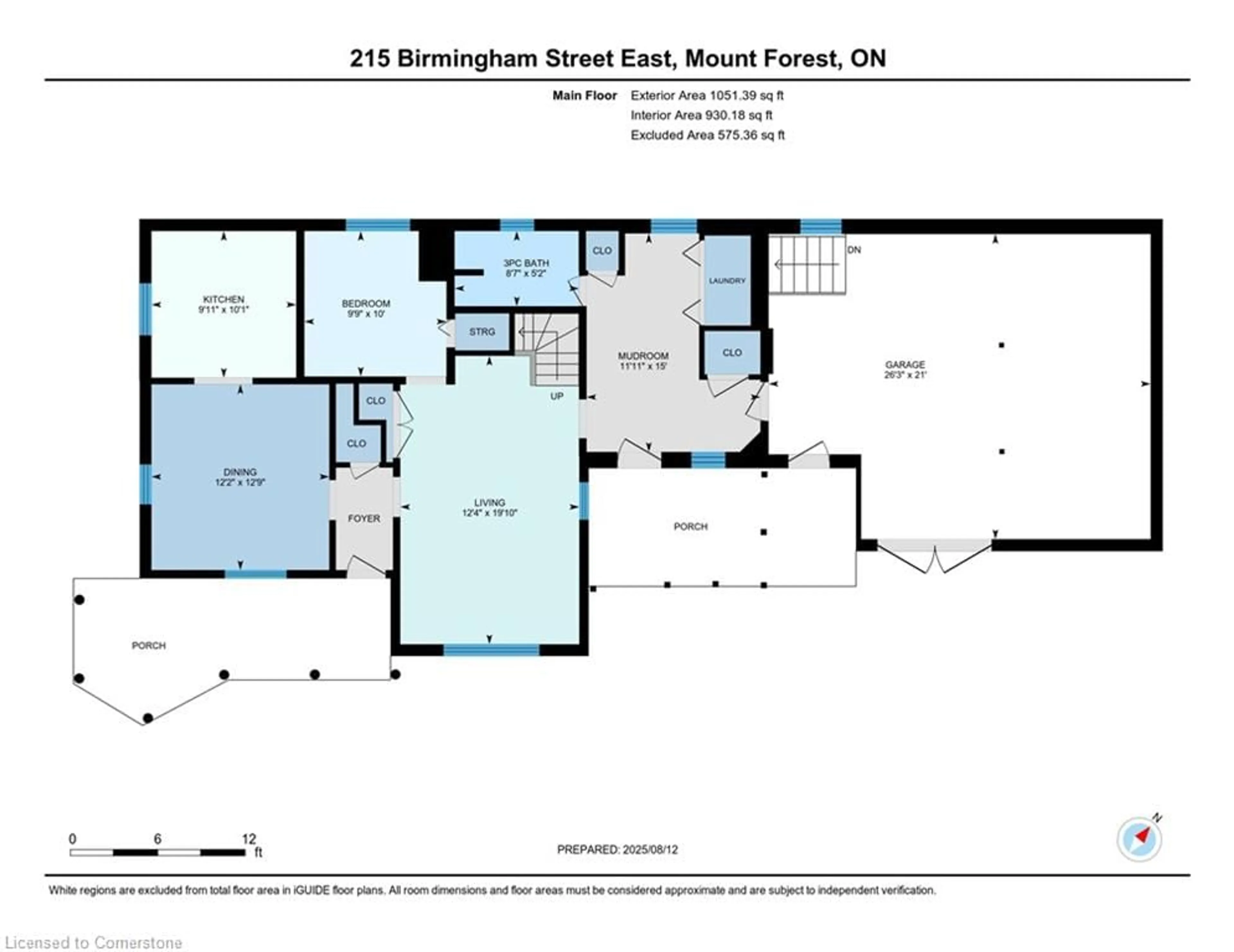Floor plan for 215 Birmingham St, Mount Forest Ontario N0G 2L2