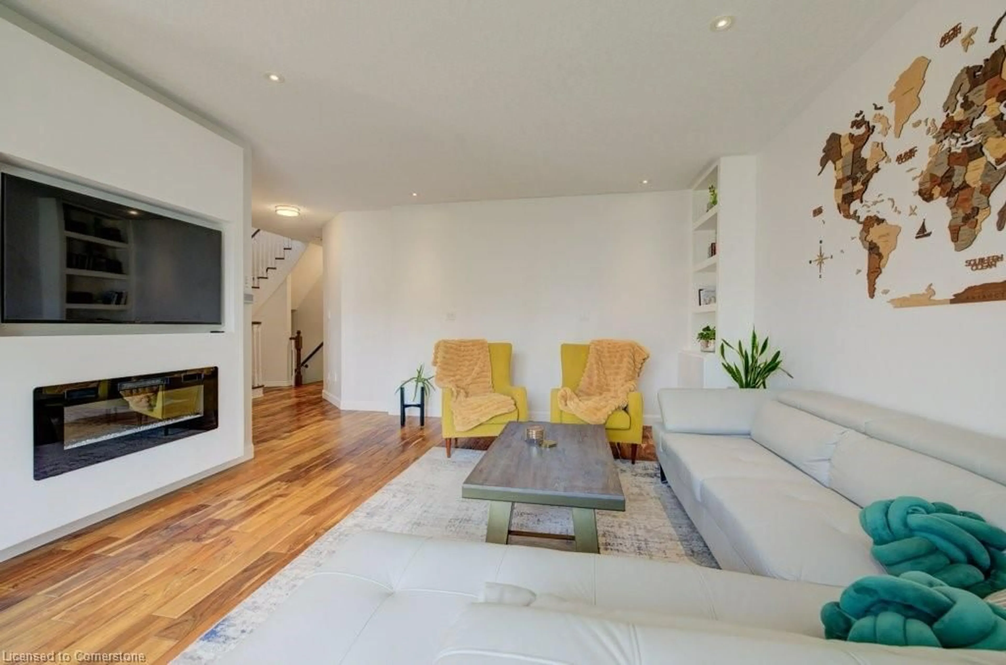 Living room with furniture, wood/laminate floor for 103 Wakefield St, Breslau Ontario N0B 1M0