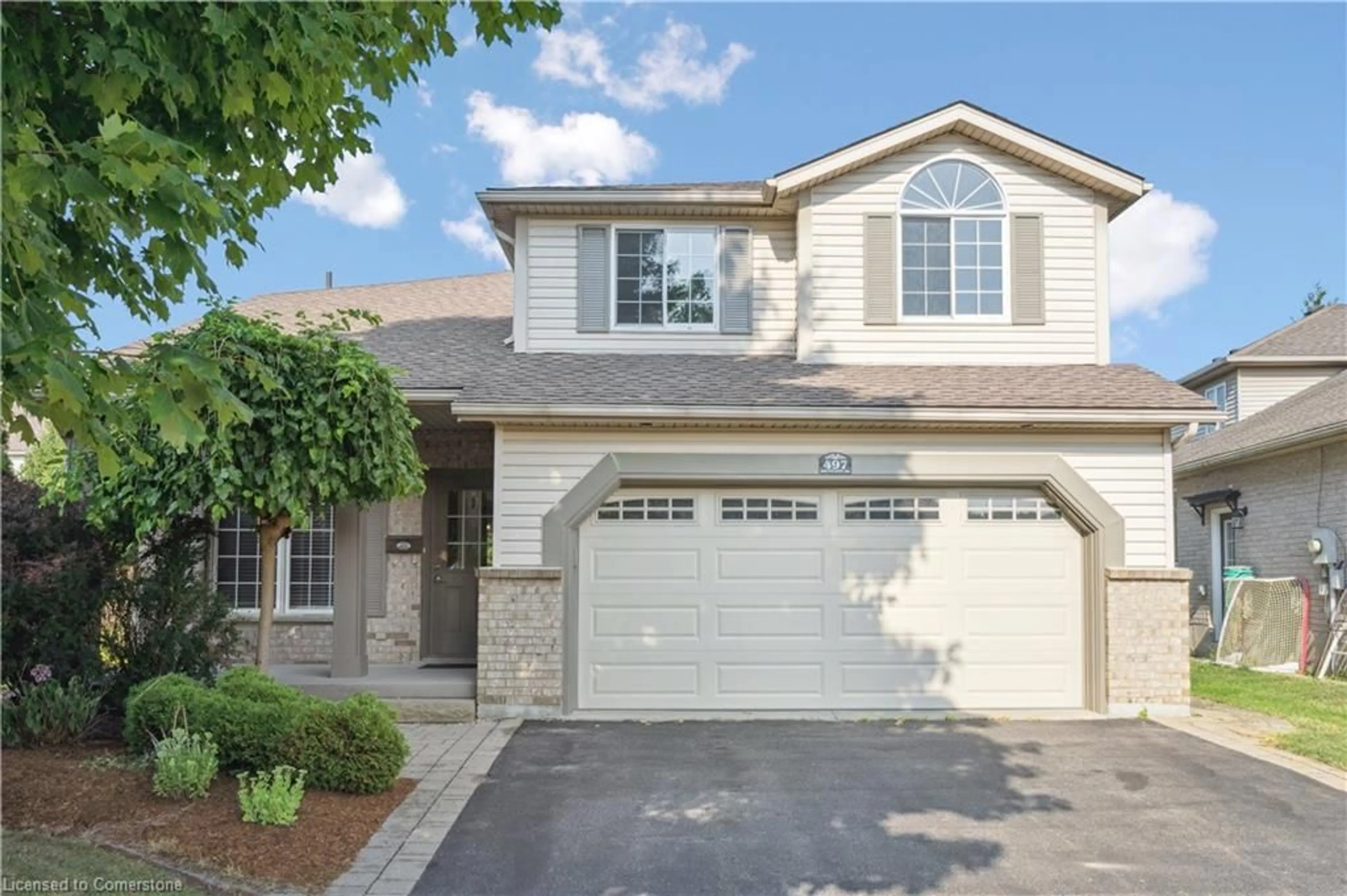 Home with brick exterior material, street for 497 Brentcliffe Dr, Waterloo Ontario N2T 2R8