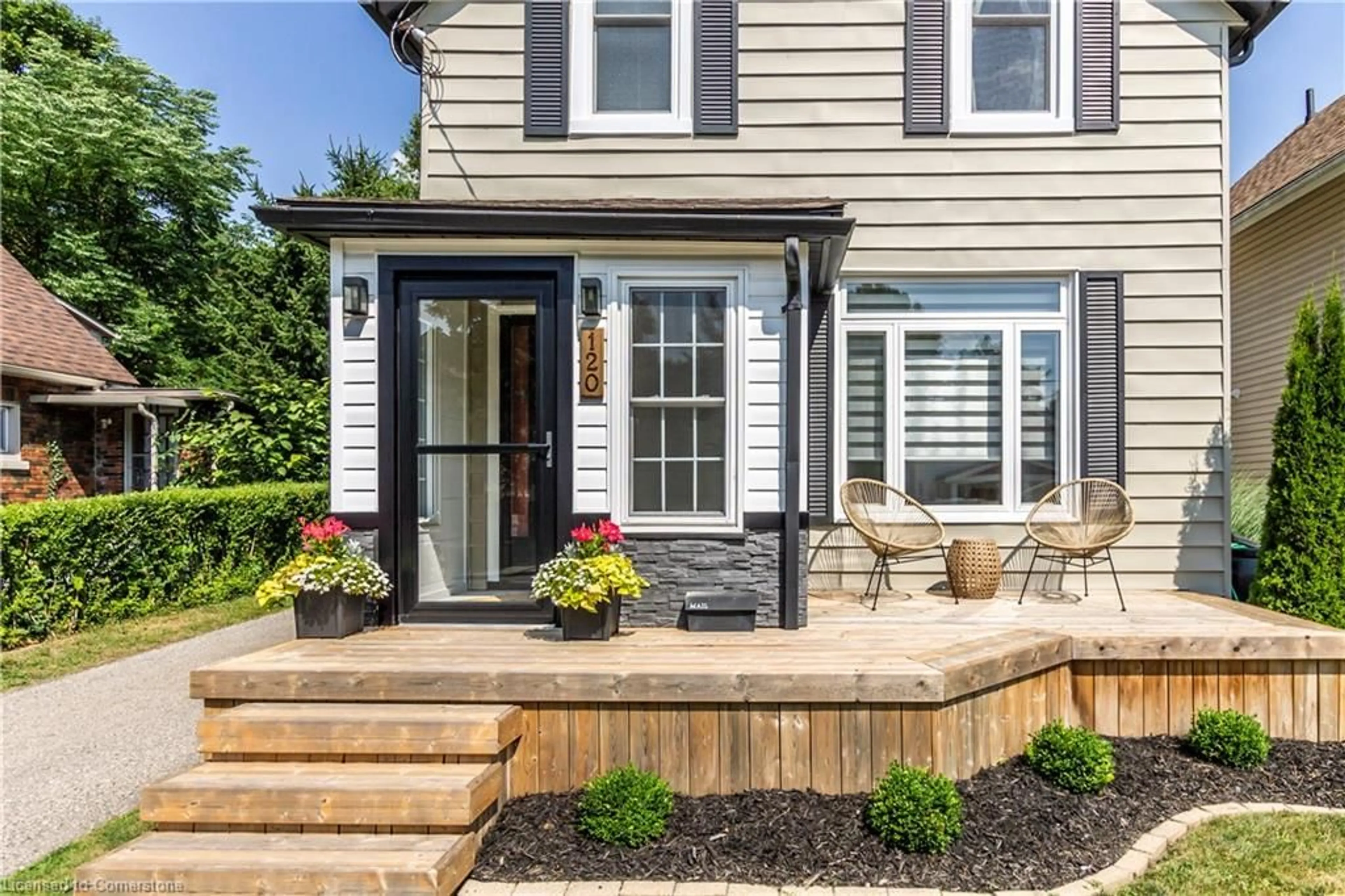 Home with vinyl exterior material, street for 120 Oxford St, Woodstock Ontario N4S 6A7