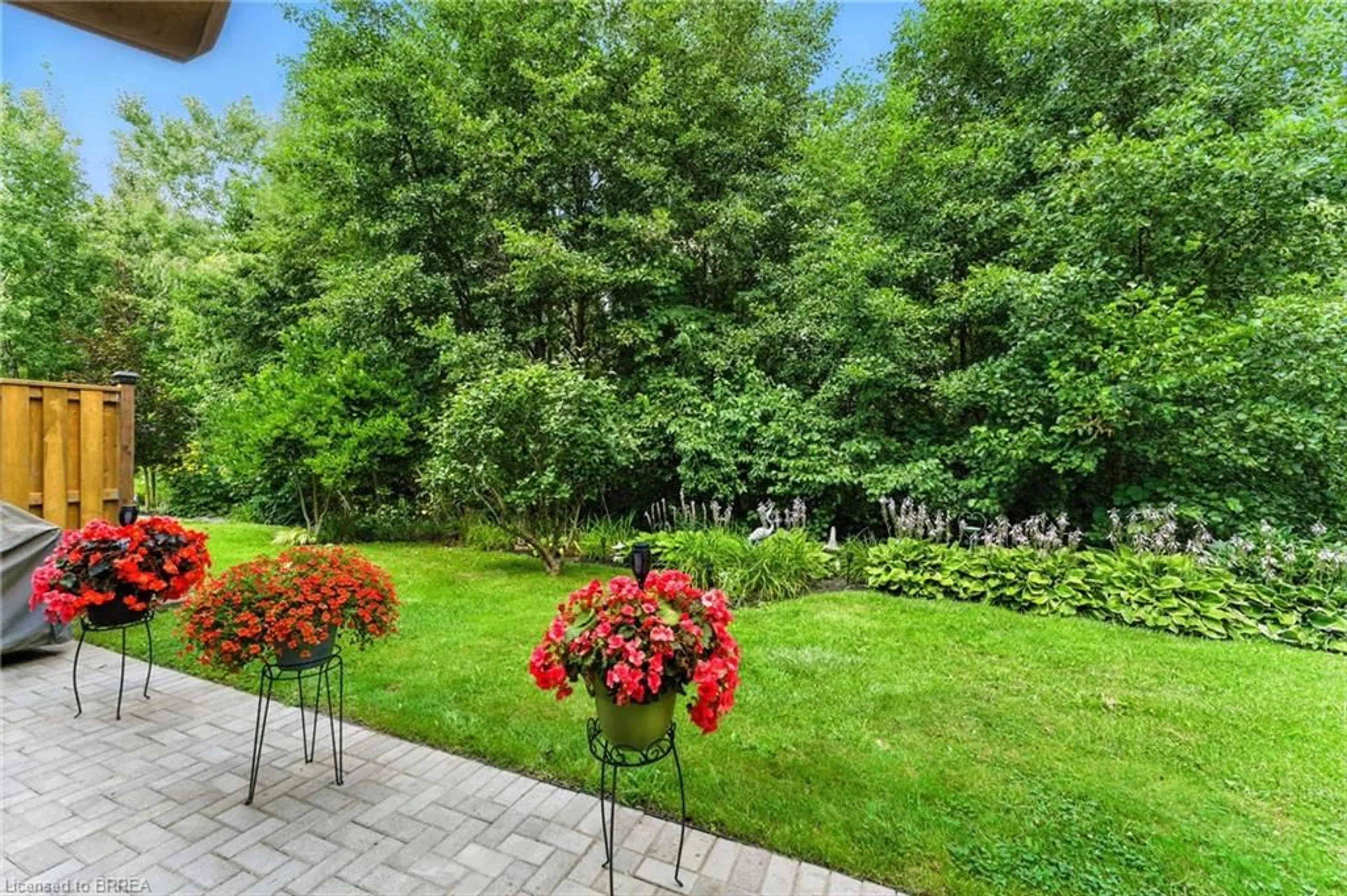 Patio, forest/trees view for 633 Park Road North #5, Brantford Ontario N3R 8B6