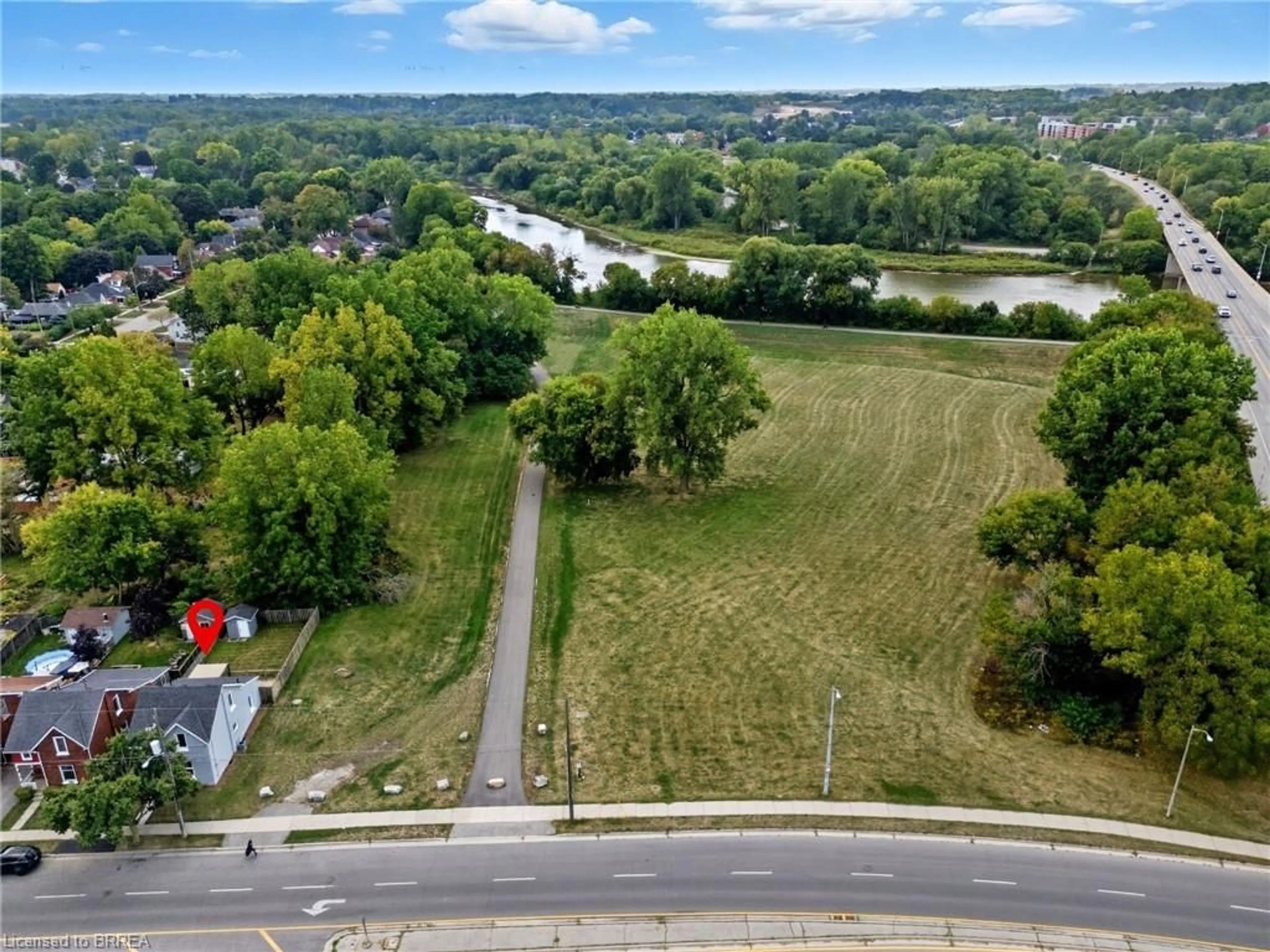 A pic from outside/outdoor area/front of a property/back of a property/a pic from drone, water/lake/river/ocean view for 1 Ontario St, Brantford Ontario N3S 2B7