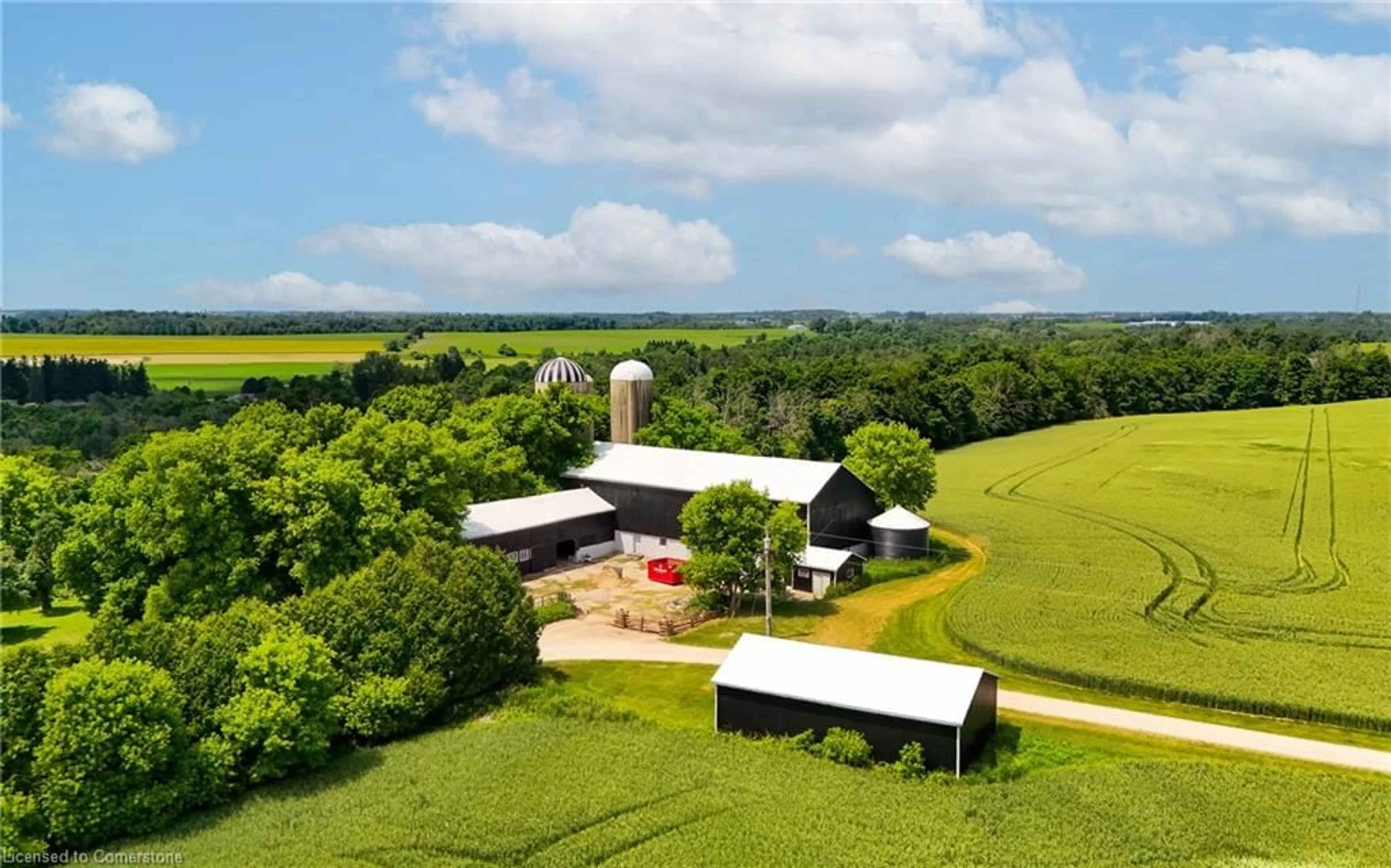 A pic from outside/outdoor area/front of a property/back of a property/a pic from drone, building for 7306 Wellington Rd 21, Elora Ontario N0B 1S0