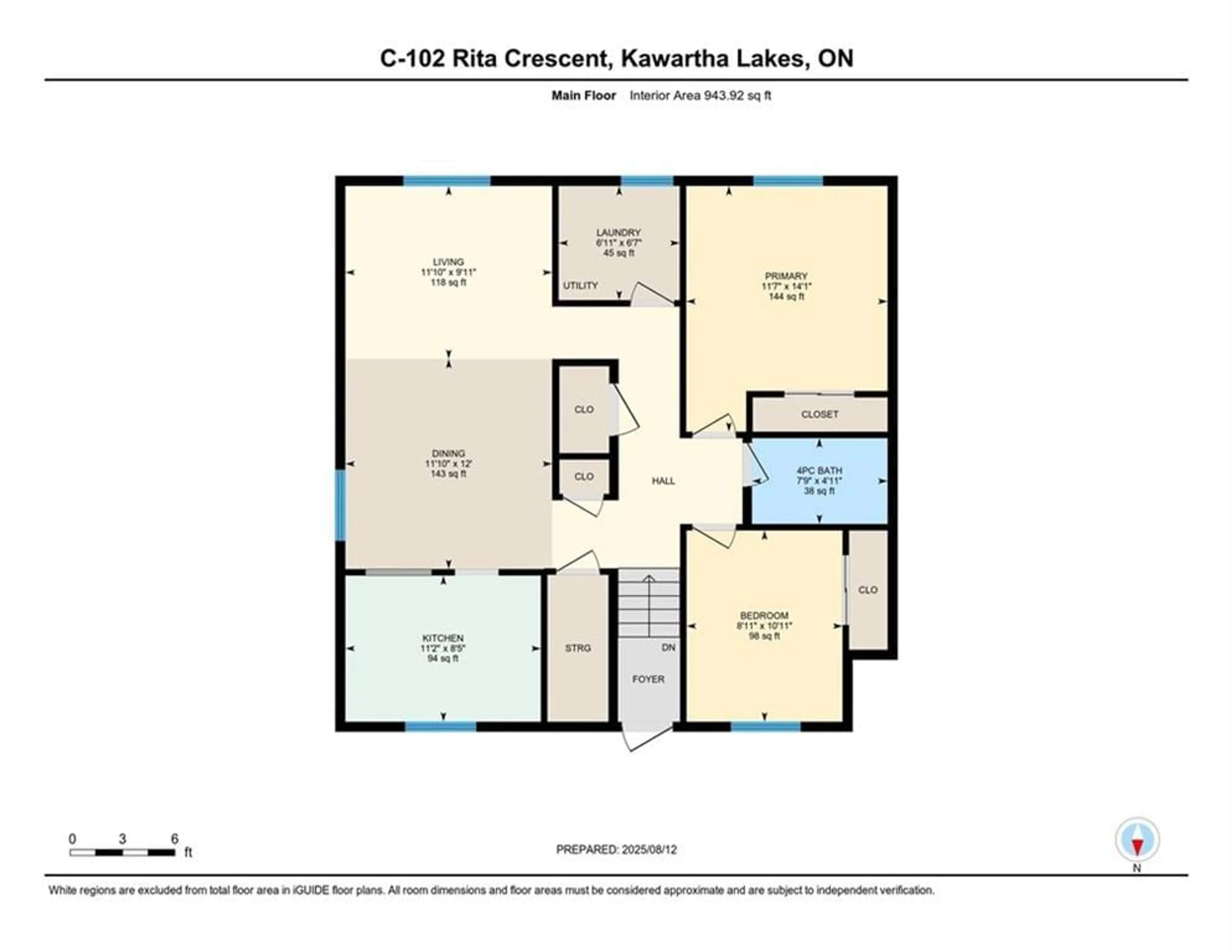 Floor plan for 102 Rita Cres #C, Omemee Ontario K0L 2W0