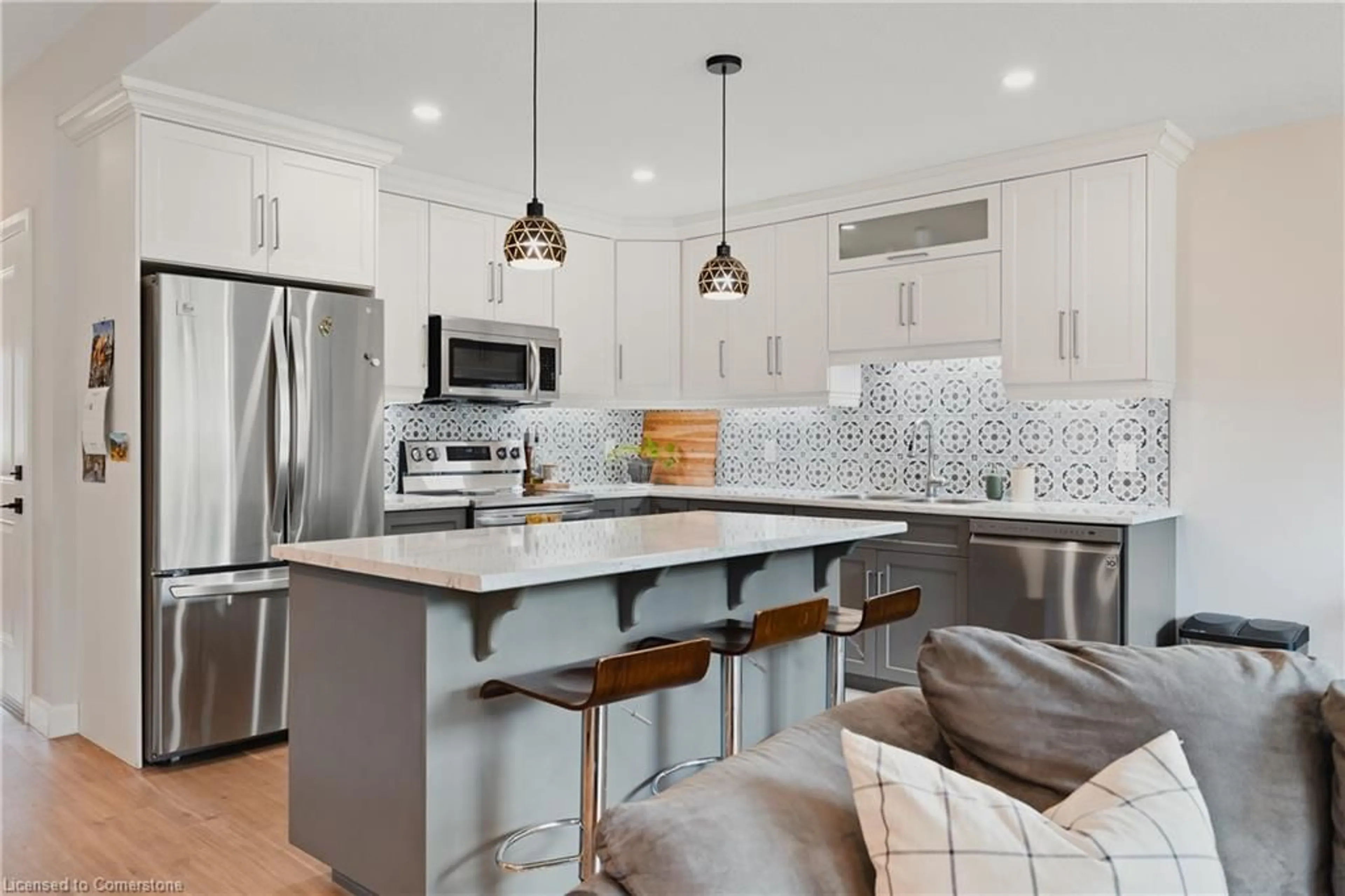 Open concept kitchen, ceramic/tile floor for 145 Pugh St, Milverton Ontario N0K 1M0