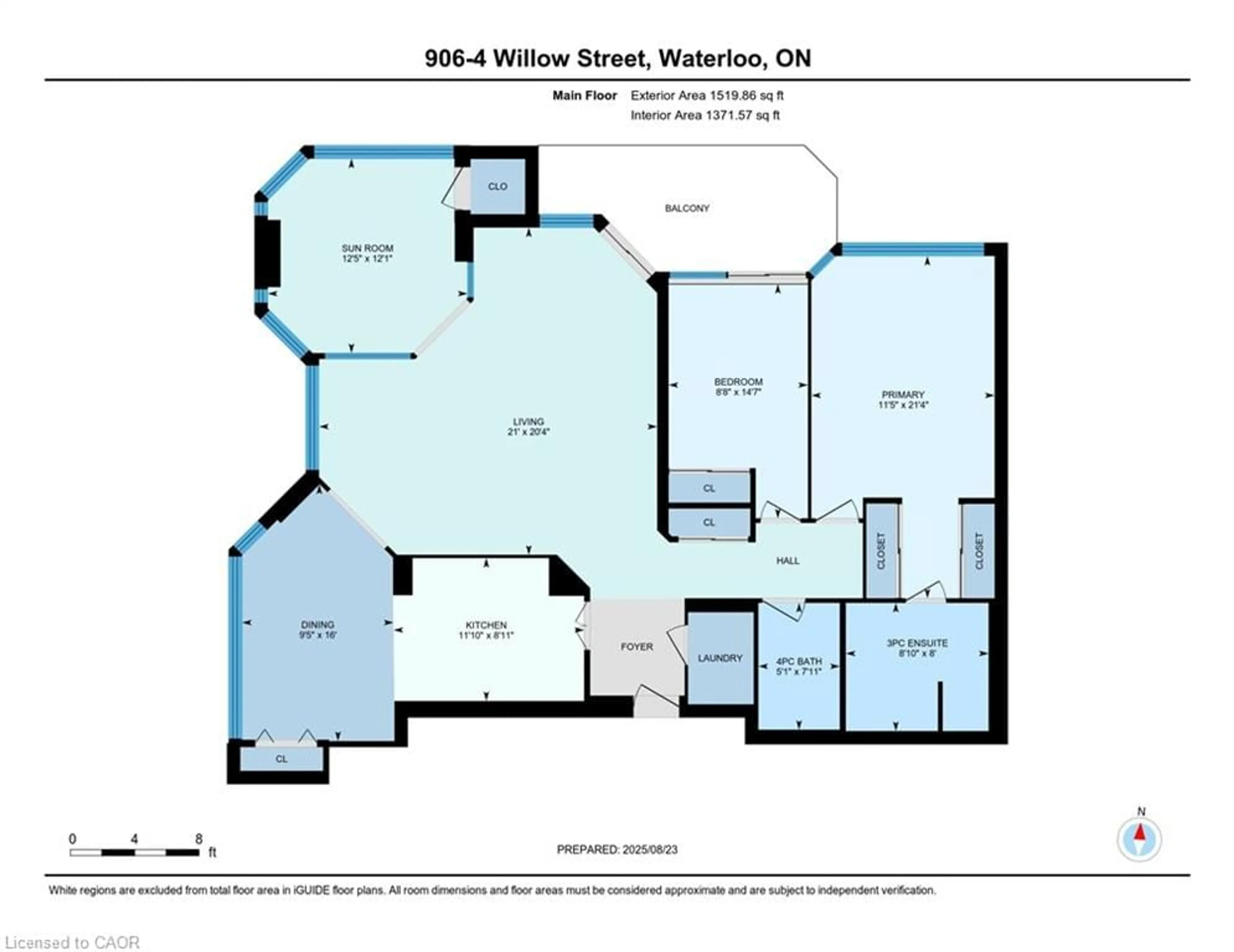 Floor plan for 4 Willow St #906, Waterloo Ontario N2J 4S2