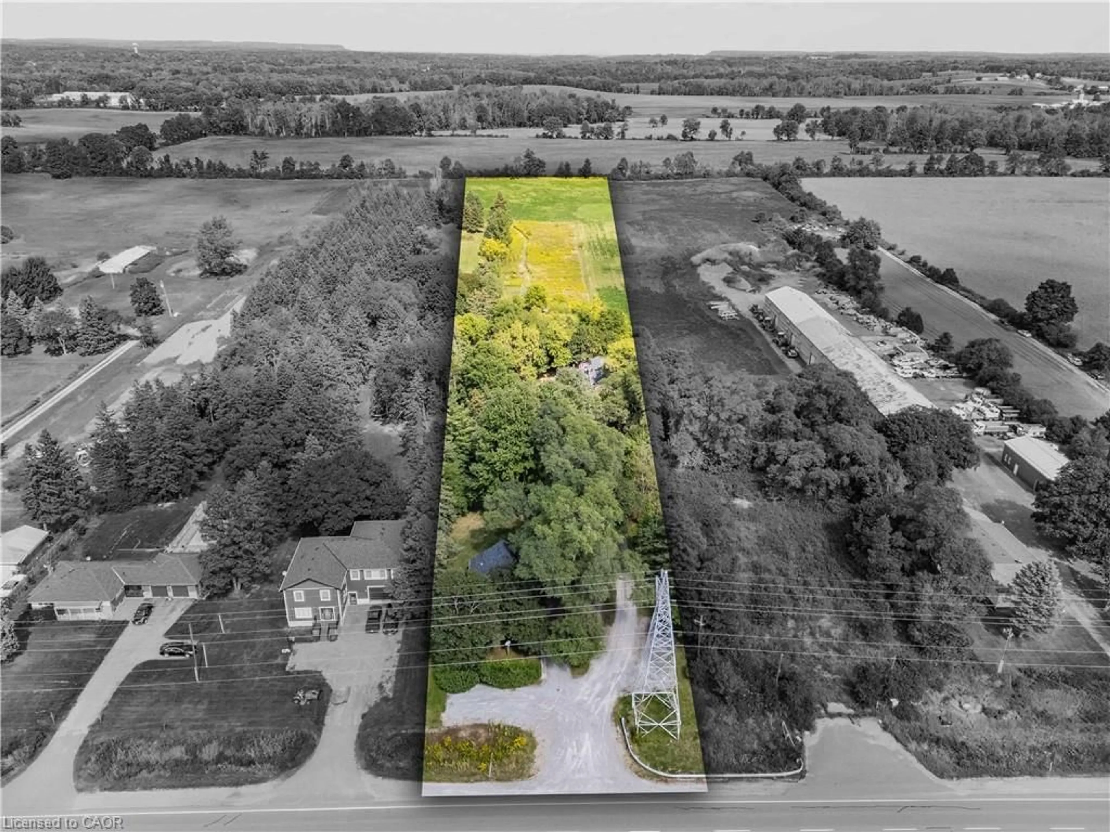 A pic from outside/outdoor area/front of a property/back of a property/a pic from drone, forest/trees view for 1402 6 Hwy, Flamborough Ontario L8N 2Z7