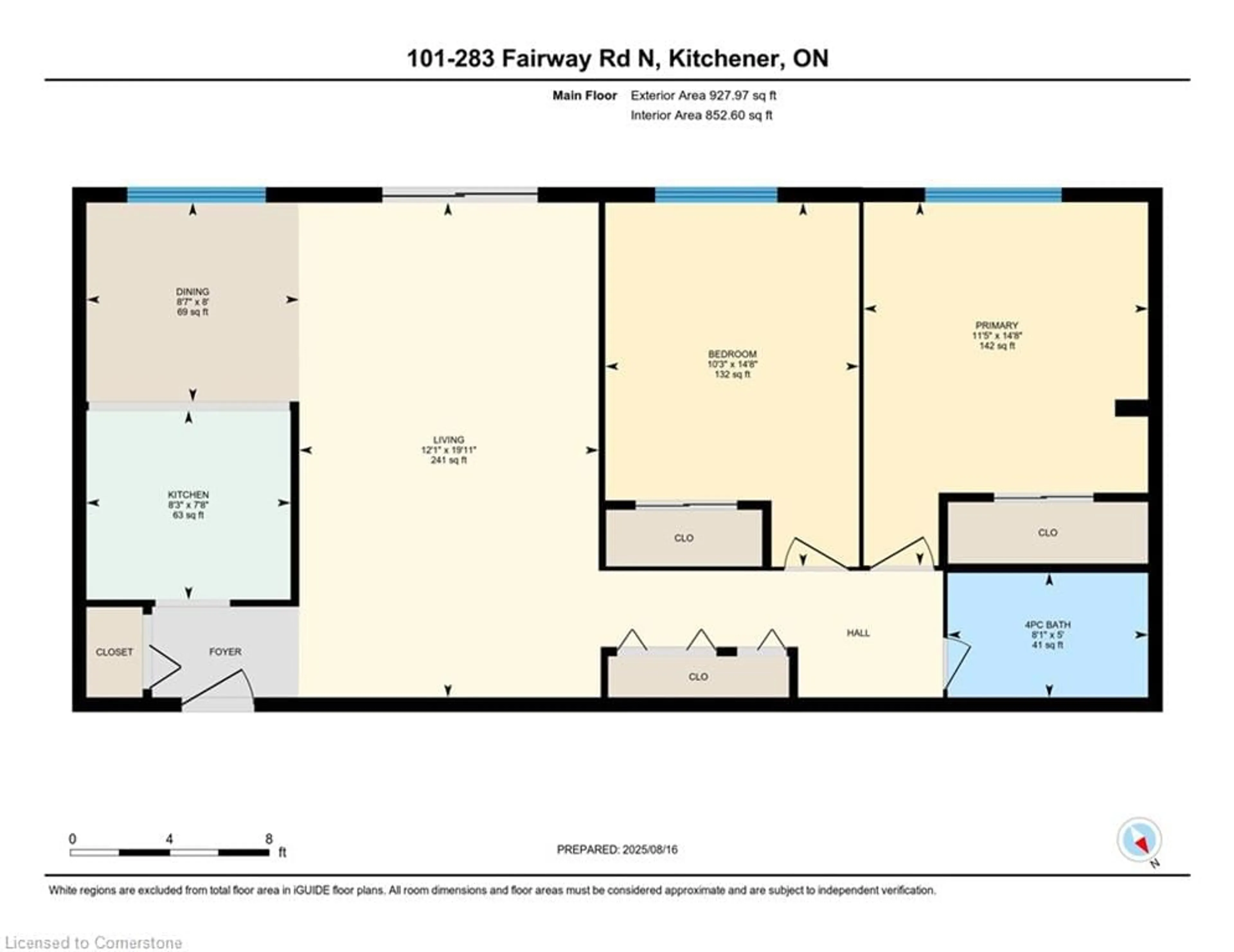 Floor plan for 283 Fairway Rd #101, Kitchener Ontario N2A 2P1