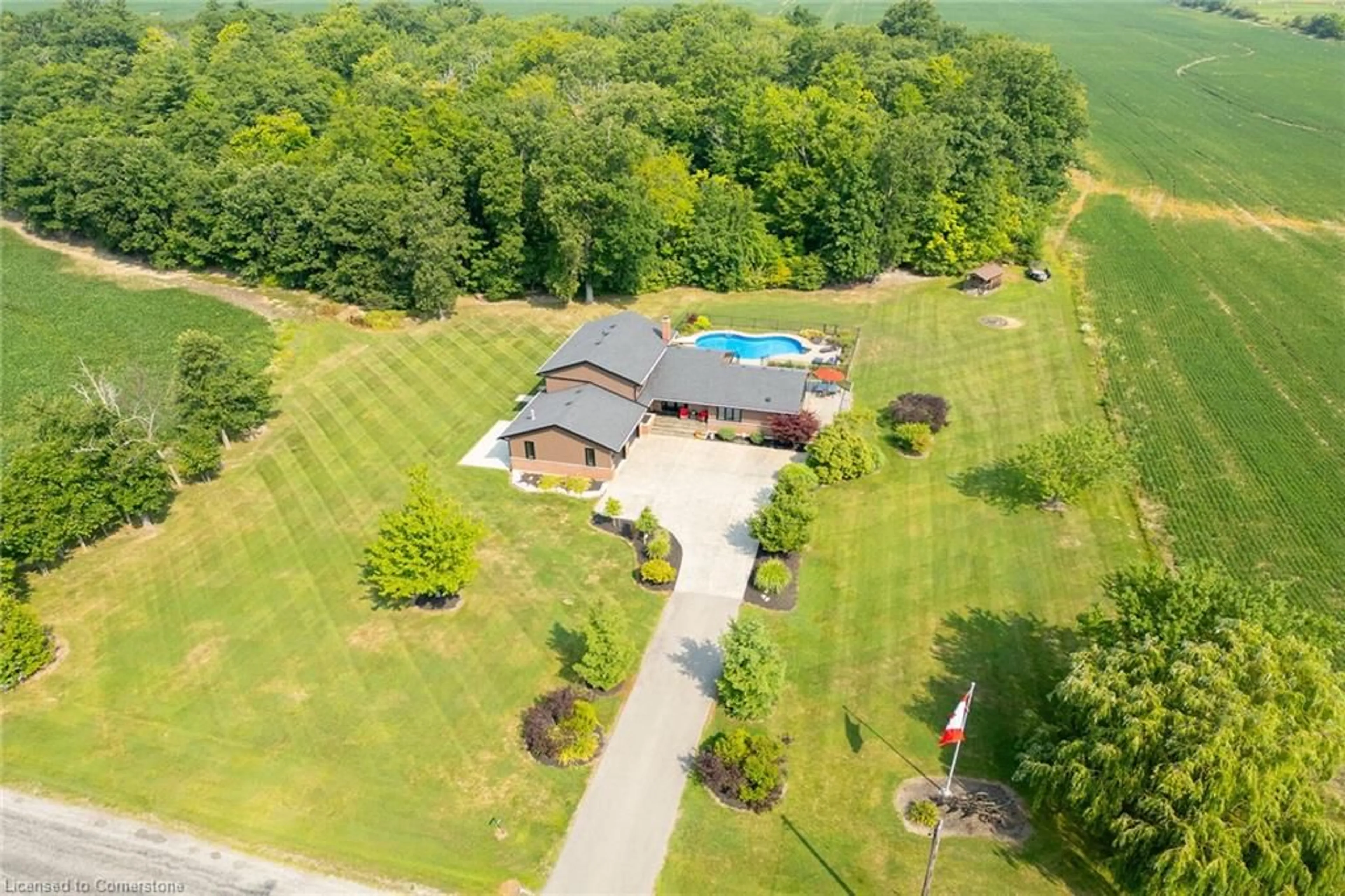 A pic from outside/outdoor area/front of a property/back of a property/a pic from drone, water/lake/river/ocean view for 911 Indiana Rd, Canfield Ontario N0A 1C0