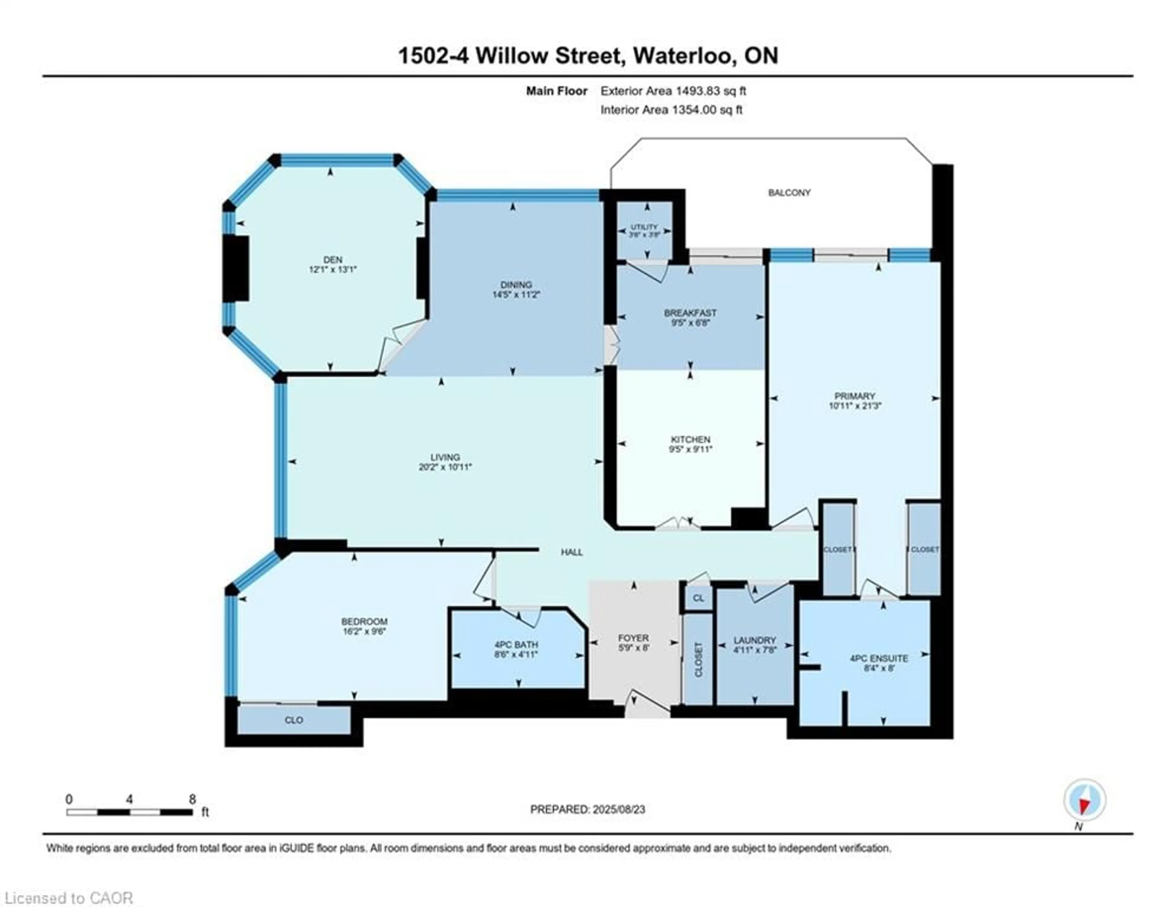 Floor plan for 4 Willow St #1502, Waterloo Ontario N2J 4S2