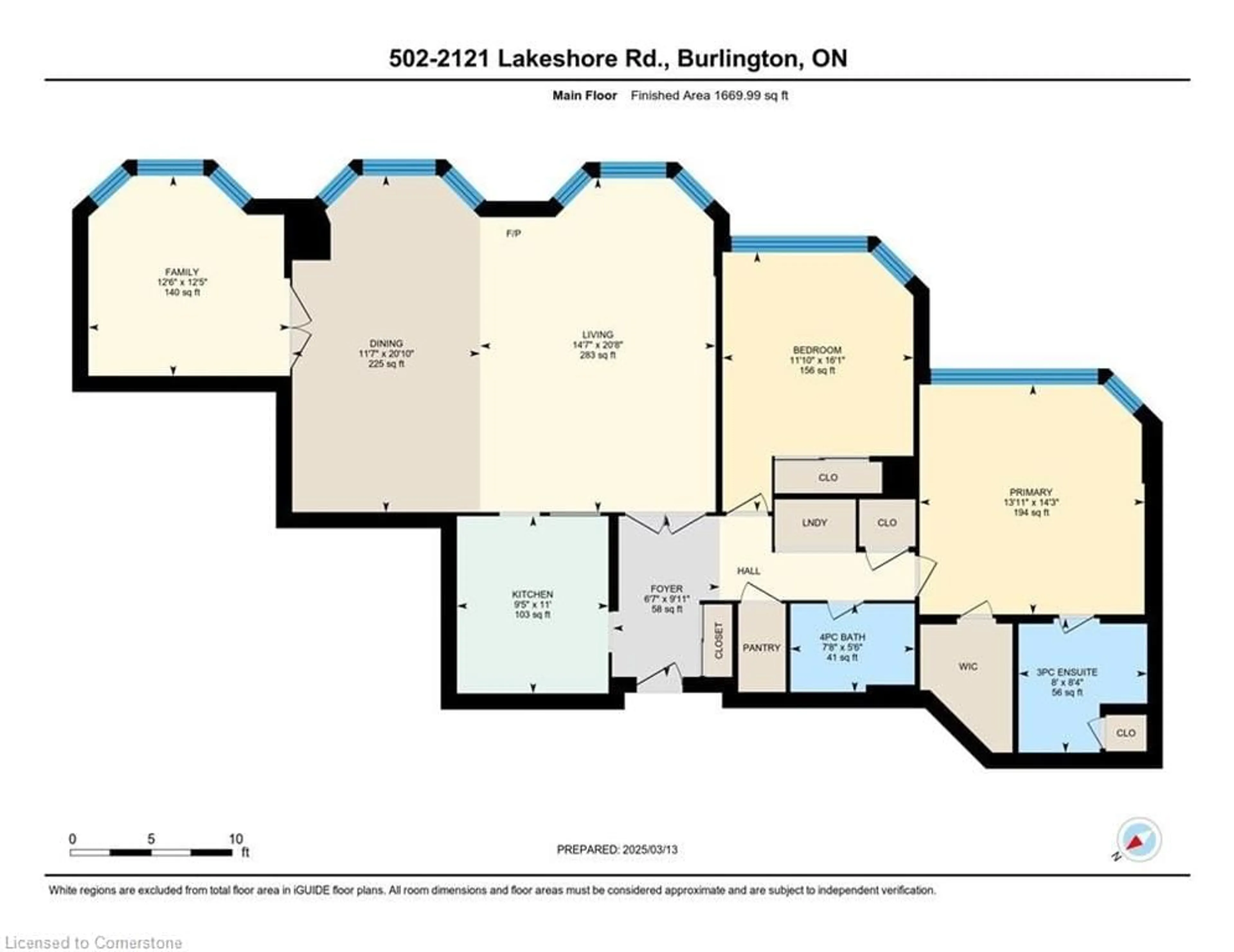 Floor plan for 2121 Lakeshore Rd #502, Burlington Ontario L7R 1C9
