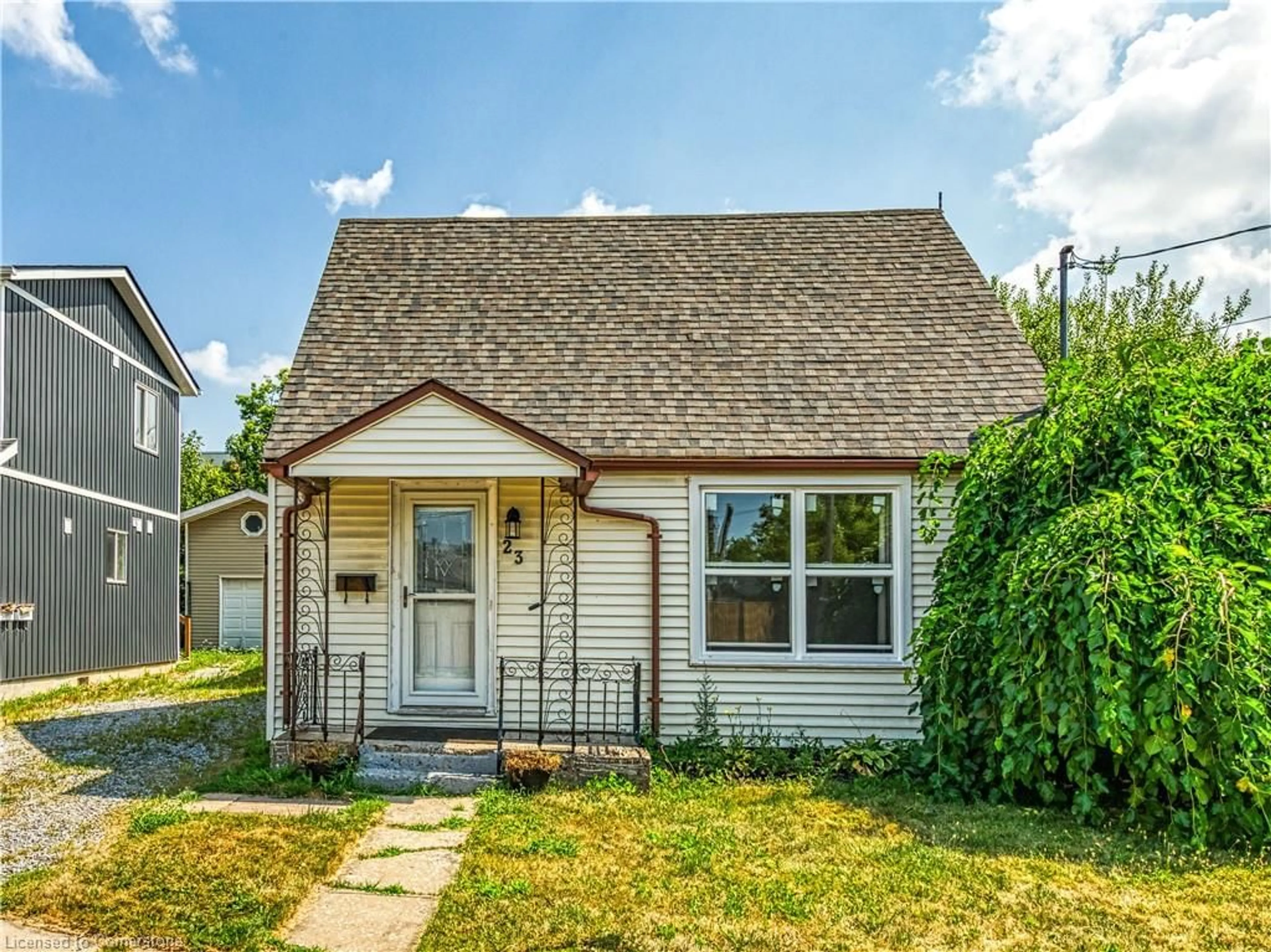 Home with vinyl exterior material, street for 23 Philip St, St. Catharines Ontario L2P 2M7