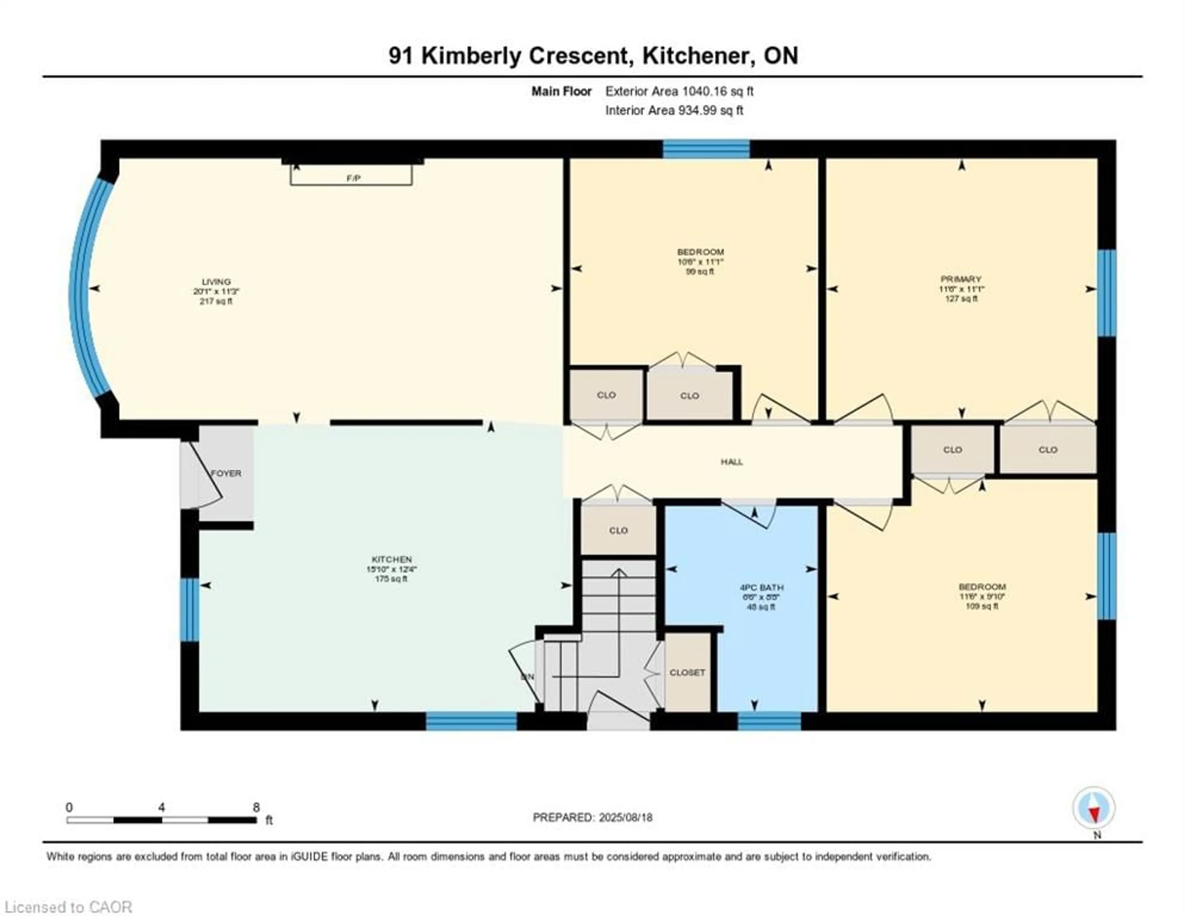 Floor plan for 91 Kimberly Cres, Kitchener Ontario N2E 1C8