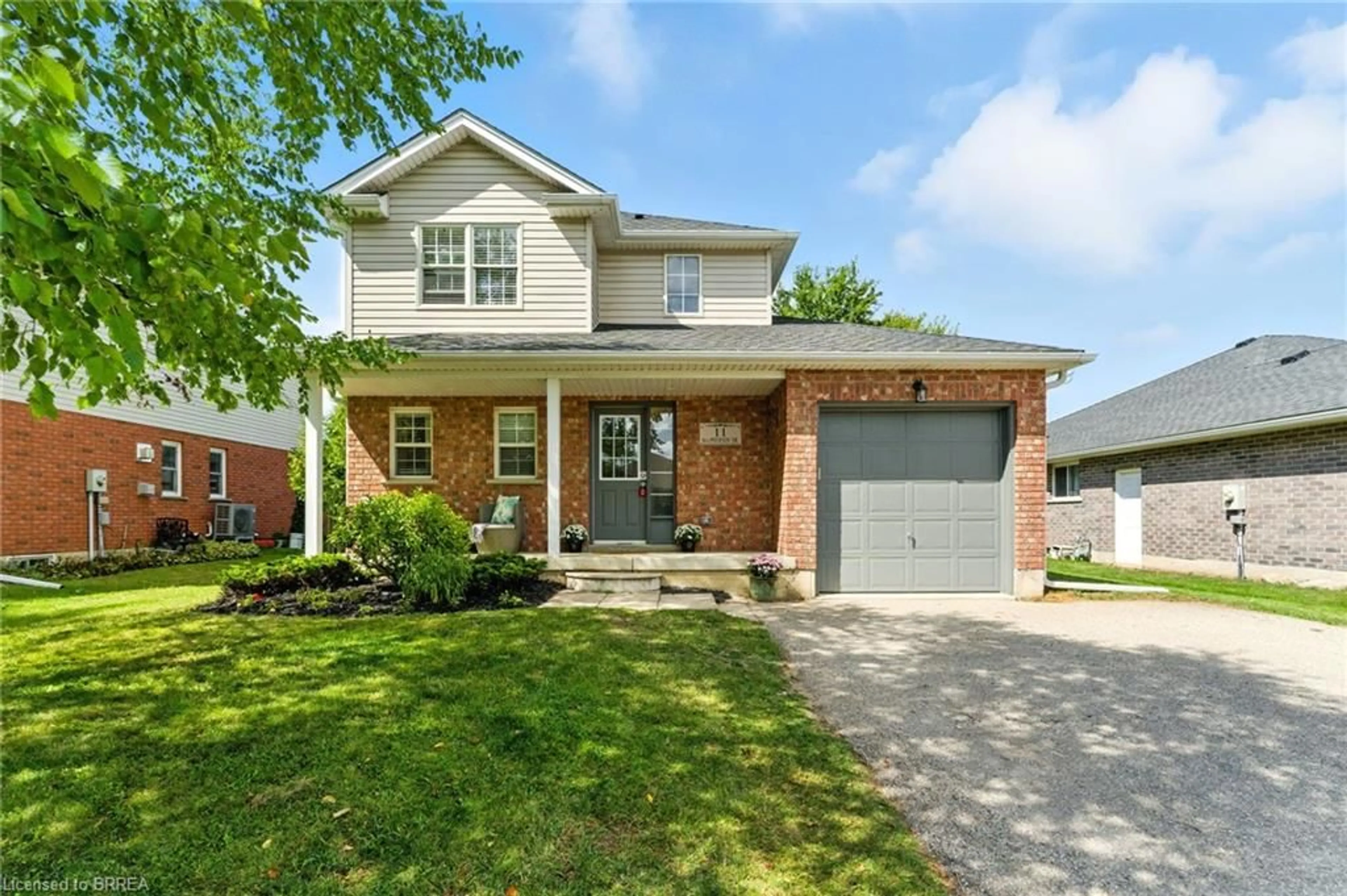 Home with brick exterior material, street for 11 Macpherson Dr, Paris Ontario N3L 4B6