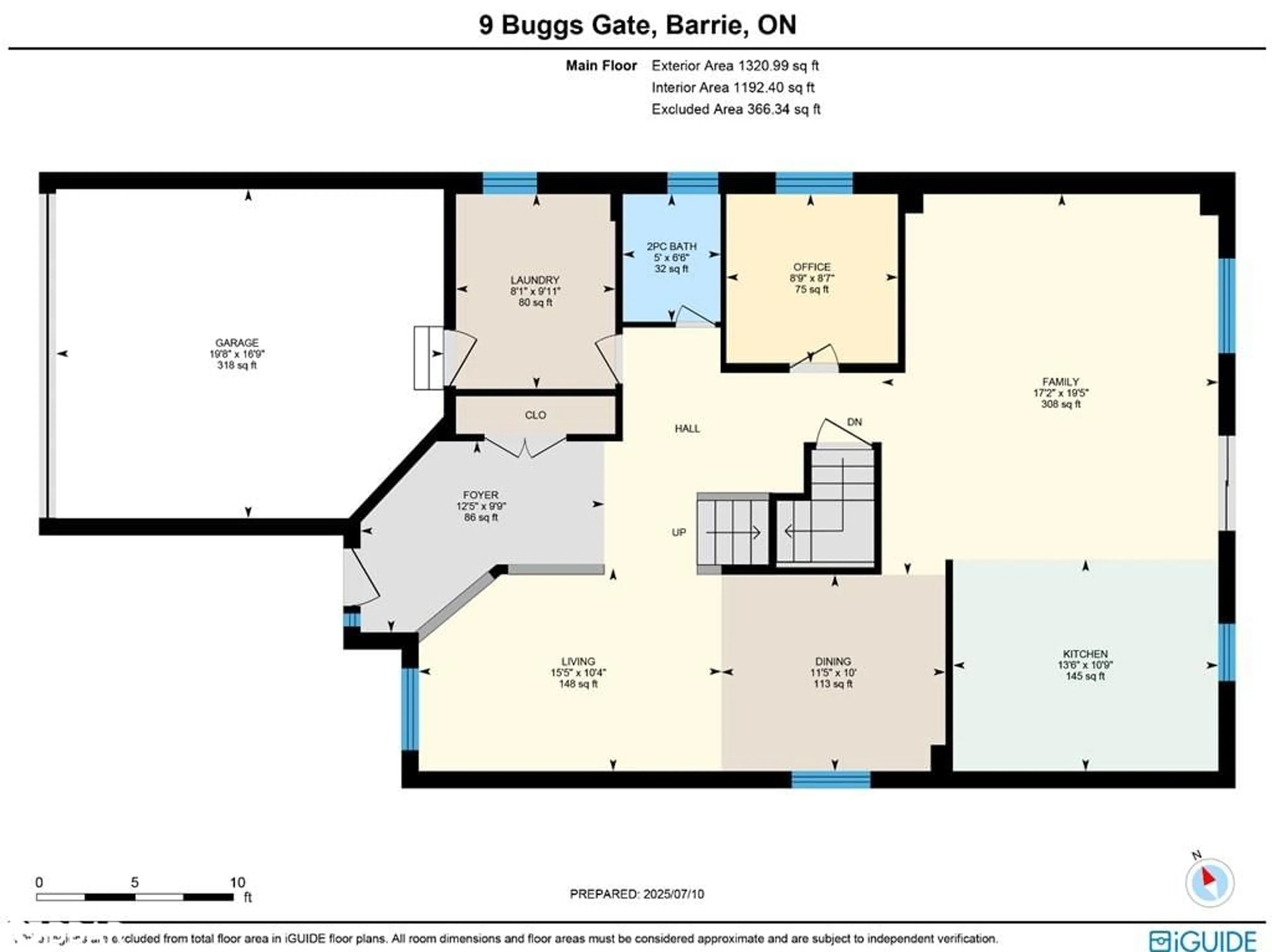 Floor plan for 9 Buggs Gate, Barrie Ontario L4M 7A9