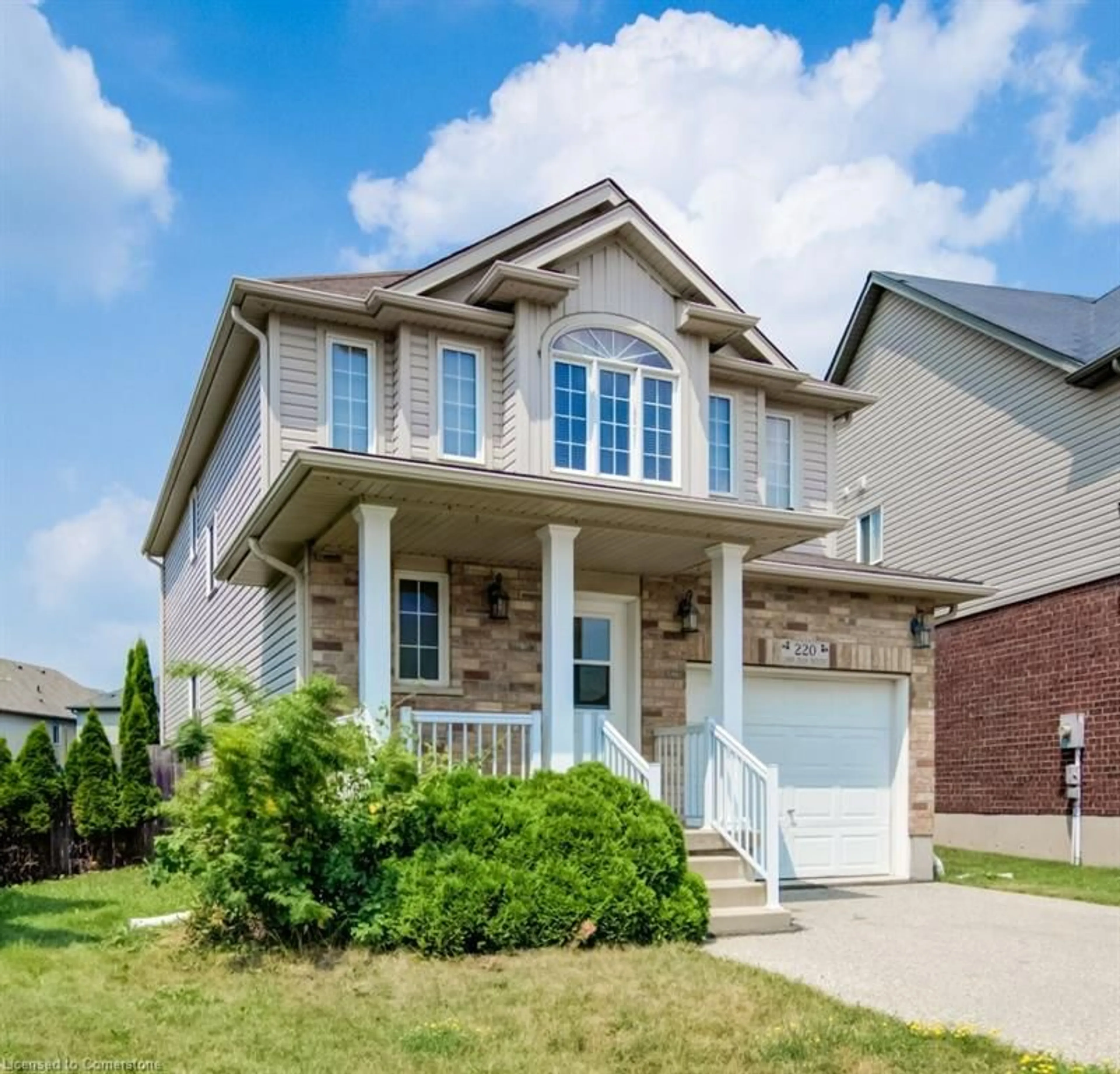 Home with brick exterior material, street for 220 Lemon Grass Cres, Kitchener Ontario N2N 3R7