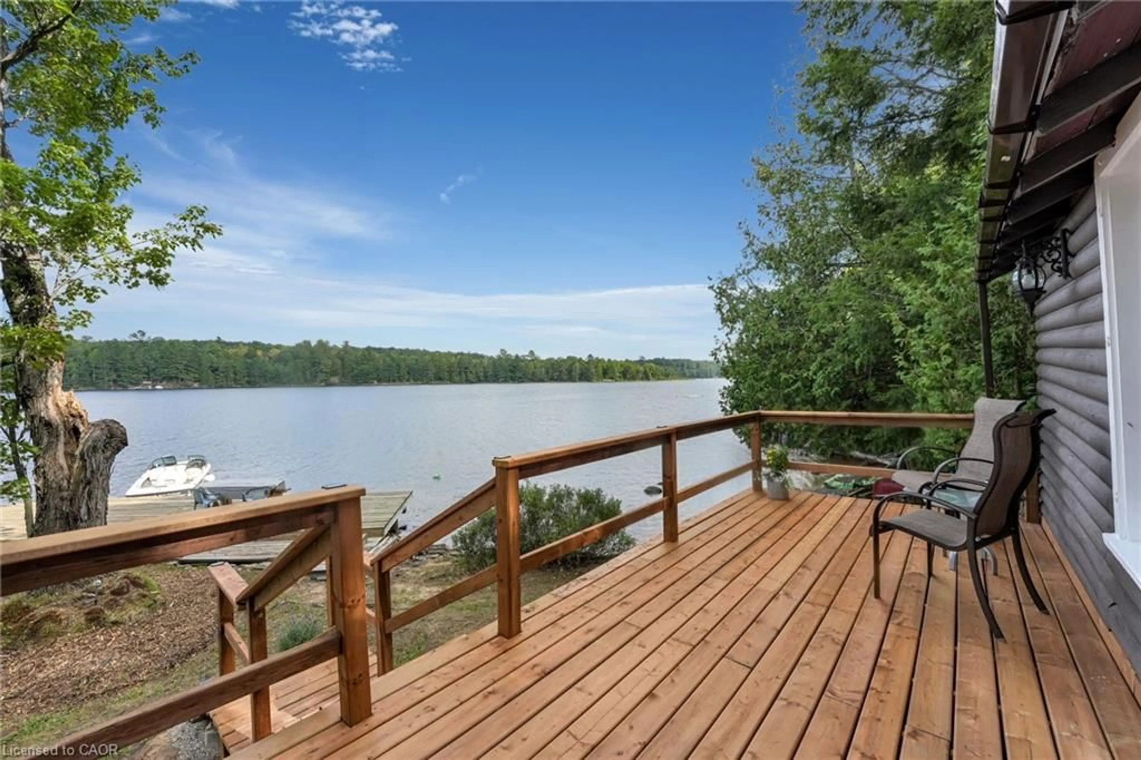 Patio, water/lake/river/ocean view for 2724 Kushog Lake Rd, Haliburton Ontario K0M 1J2