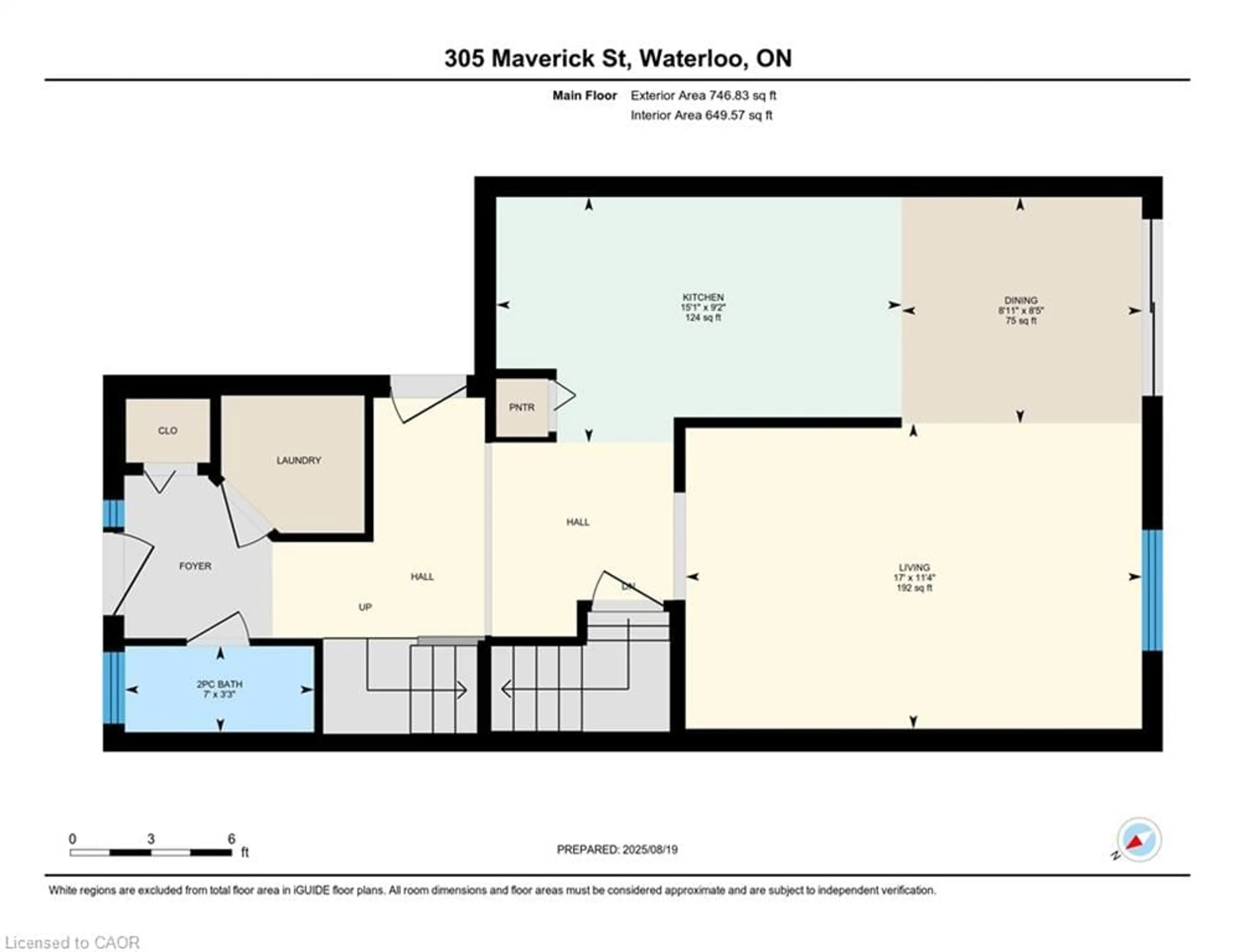 Floor plan for 305 Maverick St, Waterloo Ontario N2K 0A4