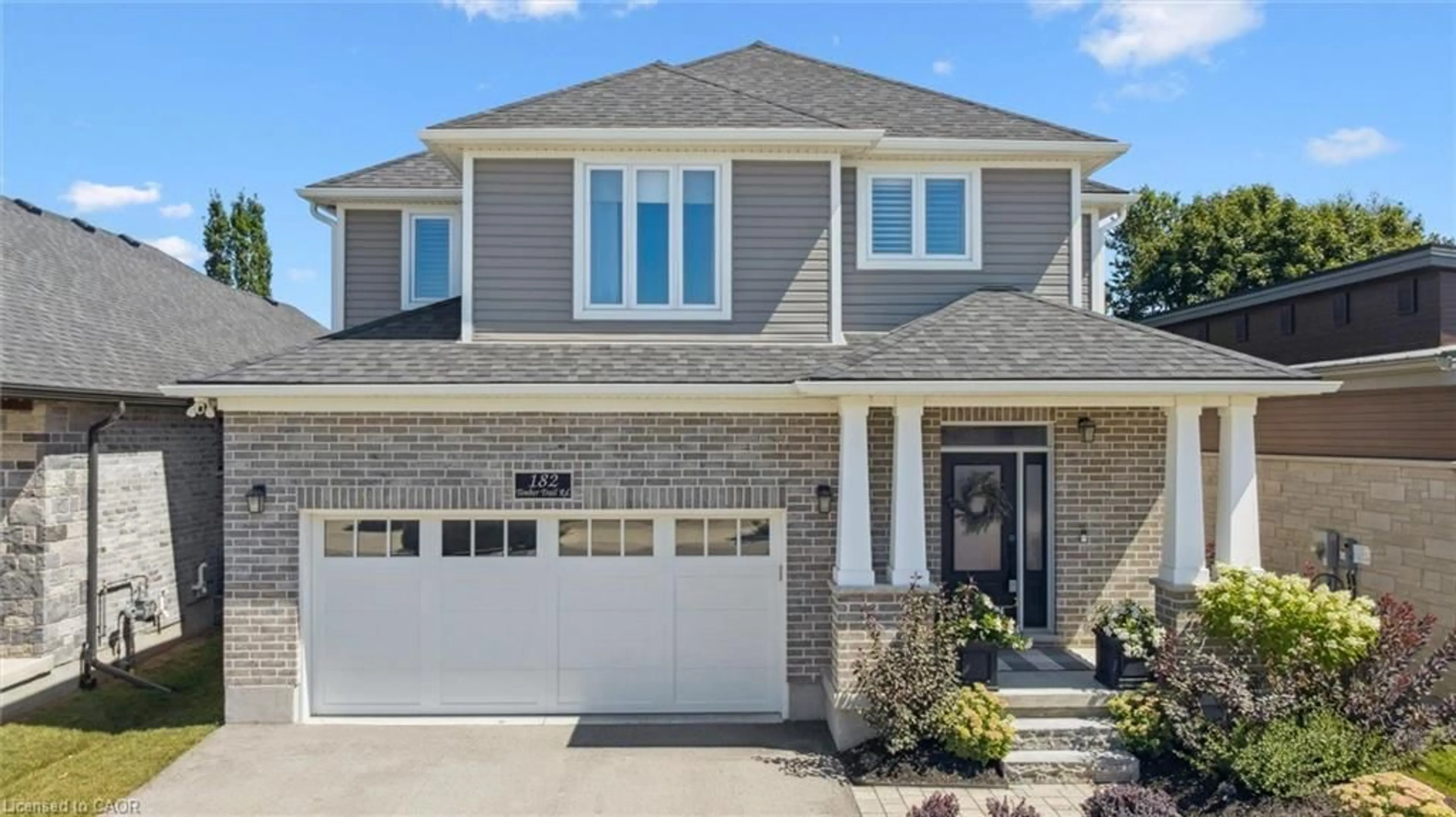 Home with brick exterior material, street for 182 Timber Trail Rd, Elmira Ontario N3B 0E3