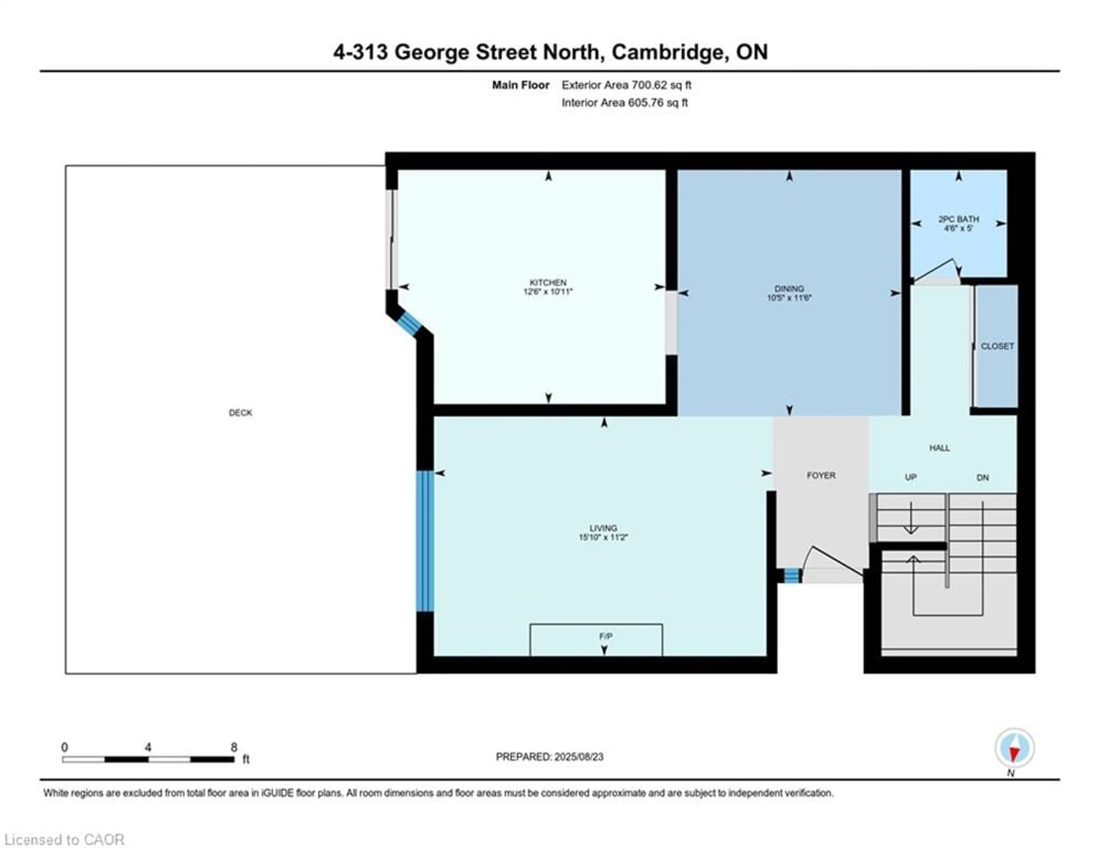 Floor plan for 313 George St #4, Cambridge Ontario N1S 4X6
