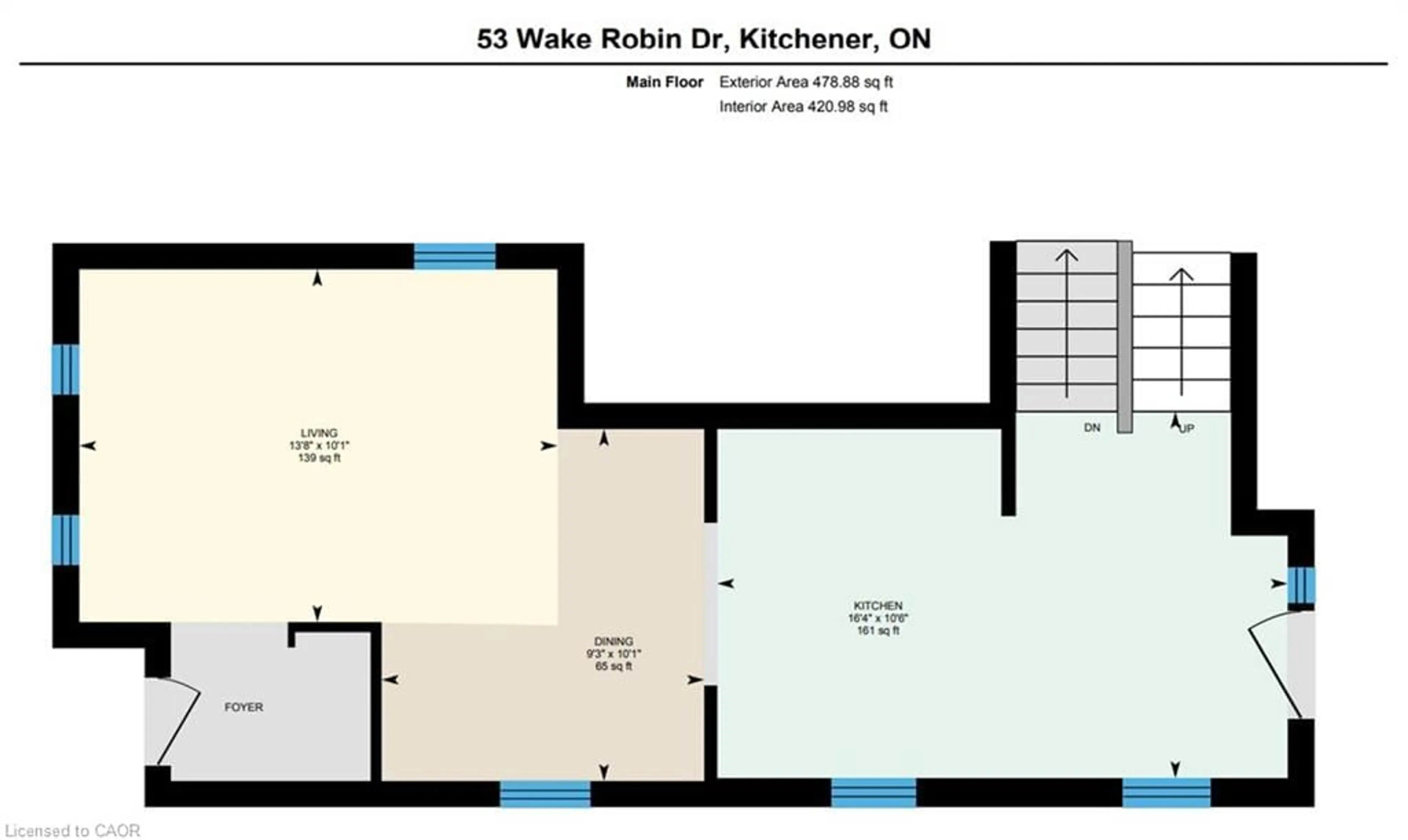Floor plan for 53 Wake Robin Dr, Kitchener Ontario N2E 3L4