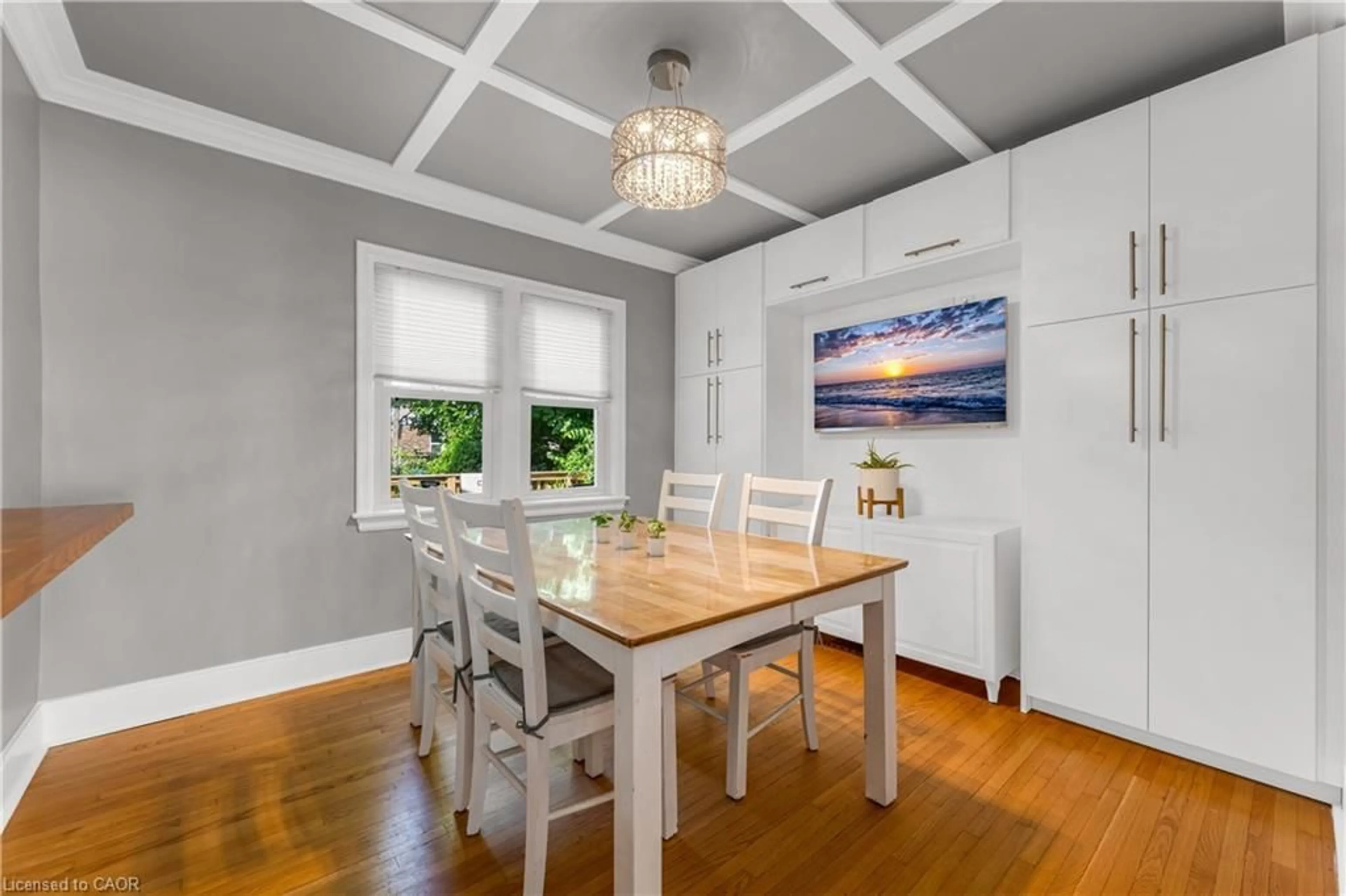 Dining room, wood/laminate floor for 150 Garside Ave, Hamilton Ontario L8K 2W2