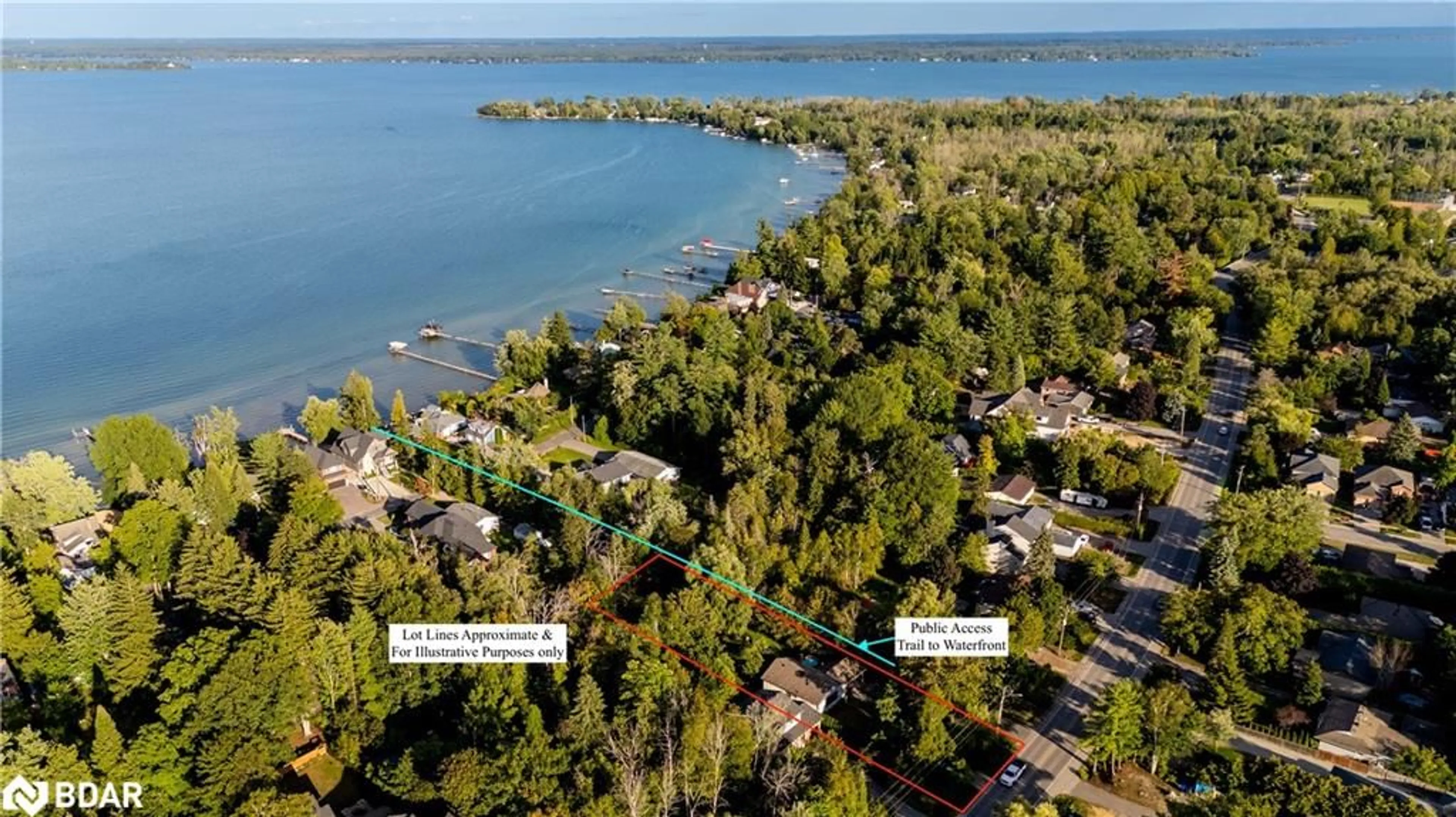 A pic from outside/outdoor area/front of a property/back of a property/a pic from drone, water/lake/river/ocean view for 1887 St Johns Rd, Innisfil Ontario L9S 1T4