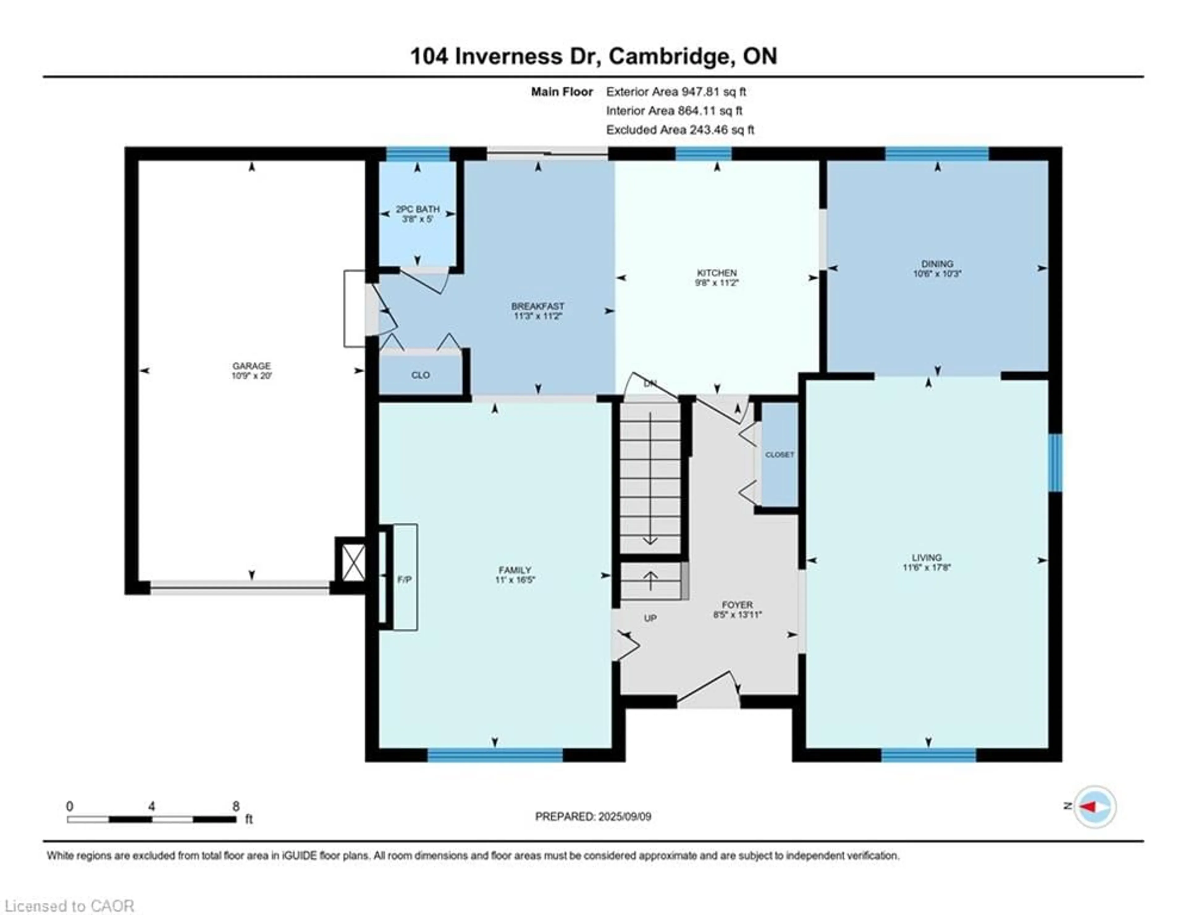 Floor plan for 104 Inverness Dr, Cambridge Ontario N1S 3P3