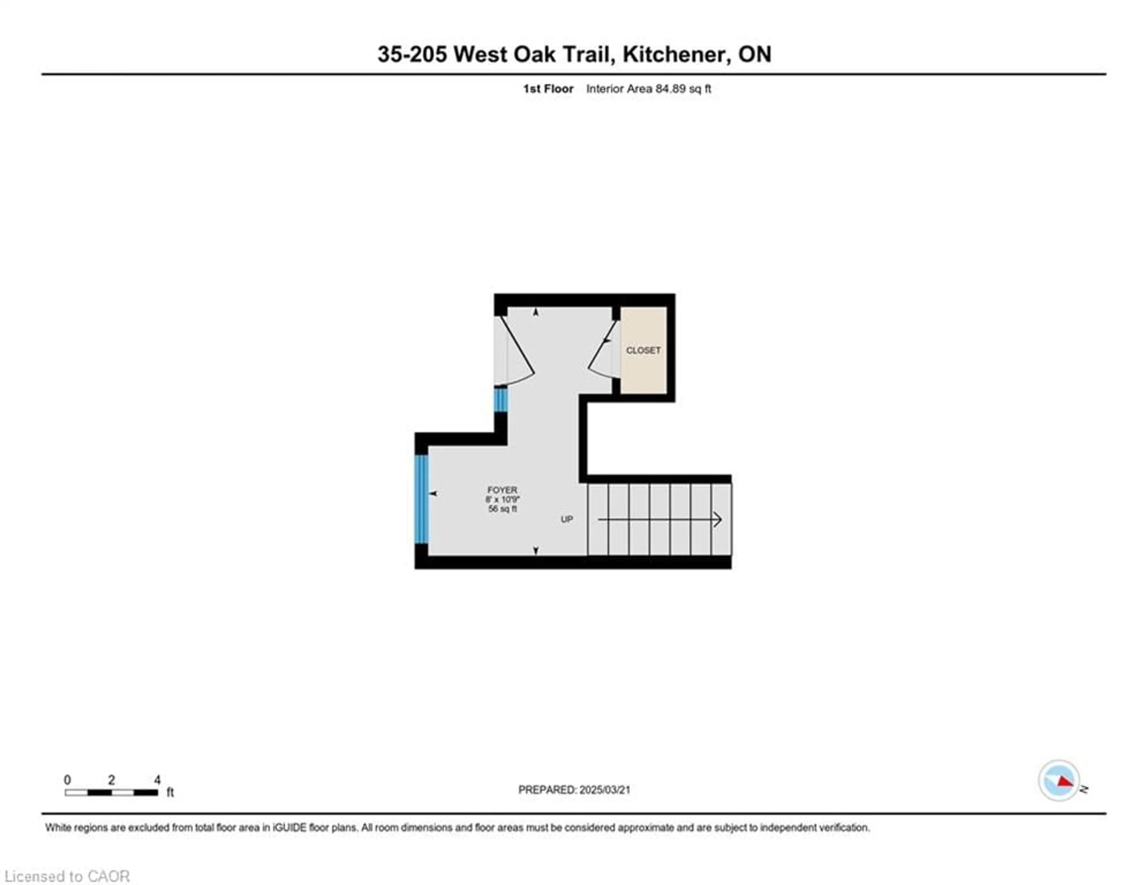 Floor plan for 205 West Oak Trail #35, Kitchener Ontario N2R 0R9