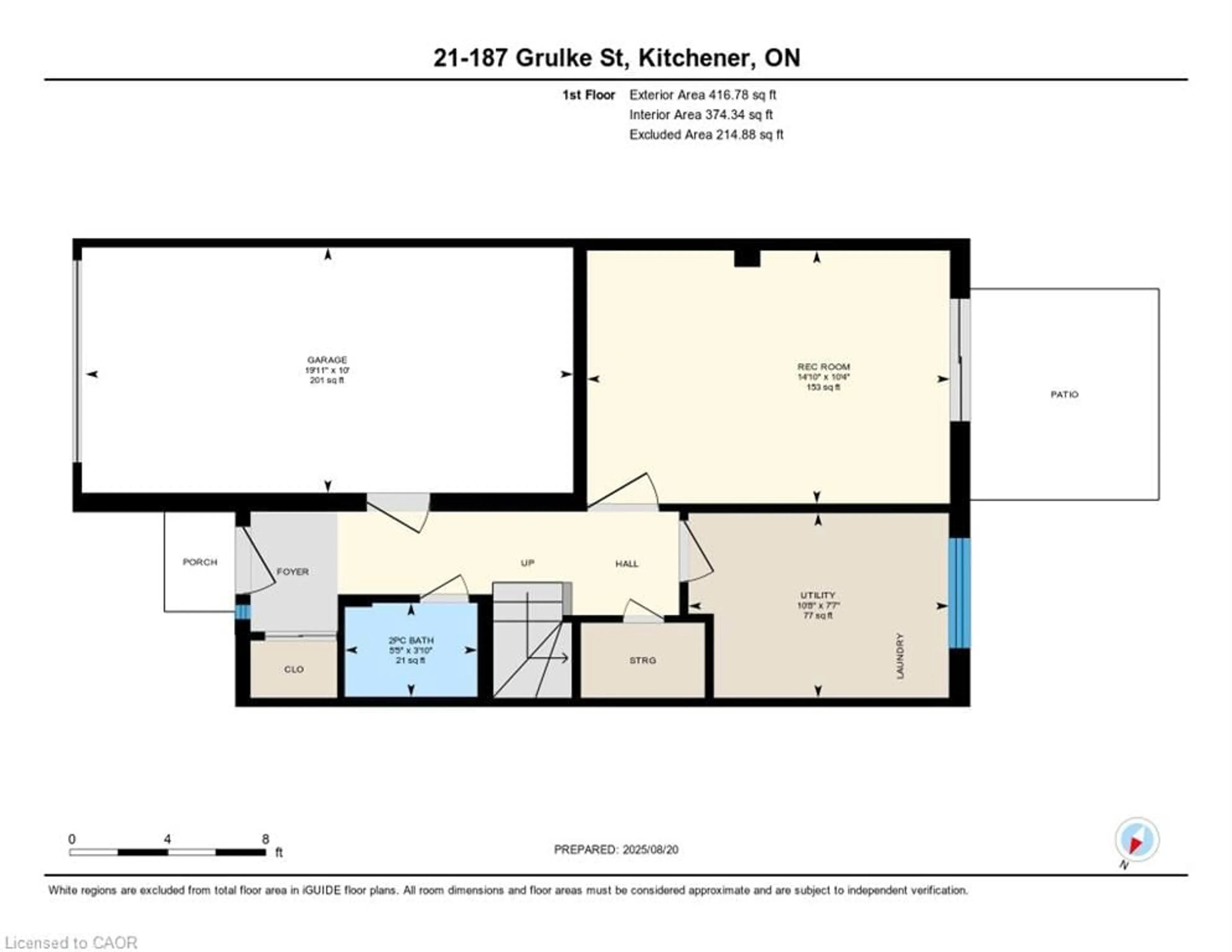 Floor plan for 187 Grulke St #21, Kitchener Ontario N2A 2S6
