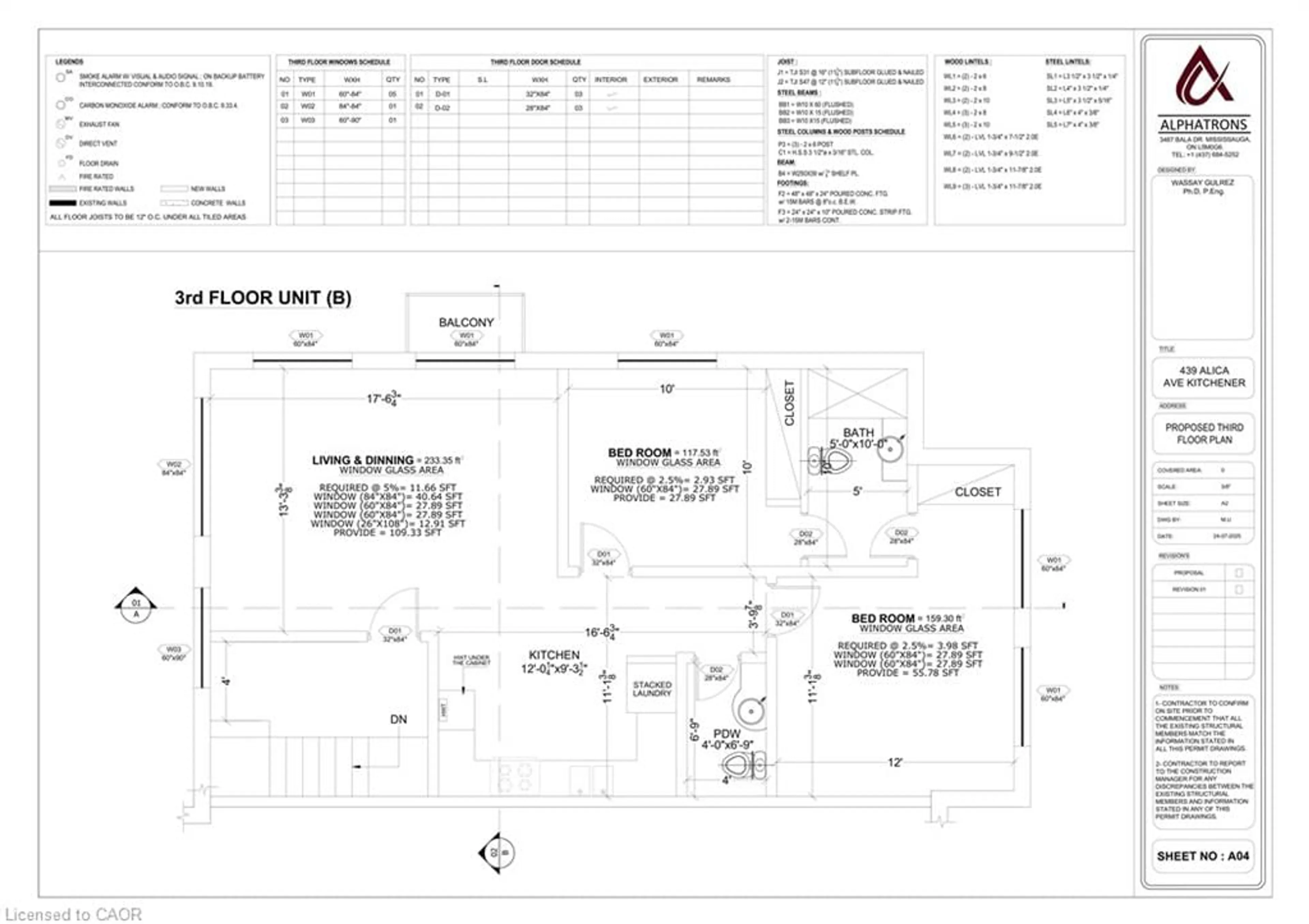 Floor plan for 439 Alice Ave, Kitchener Ontario N2M 2A3