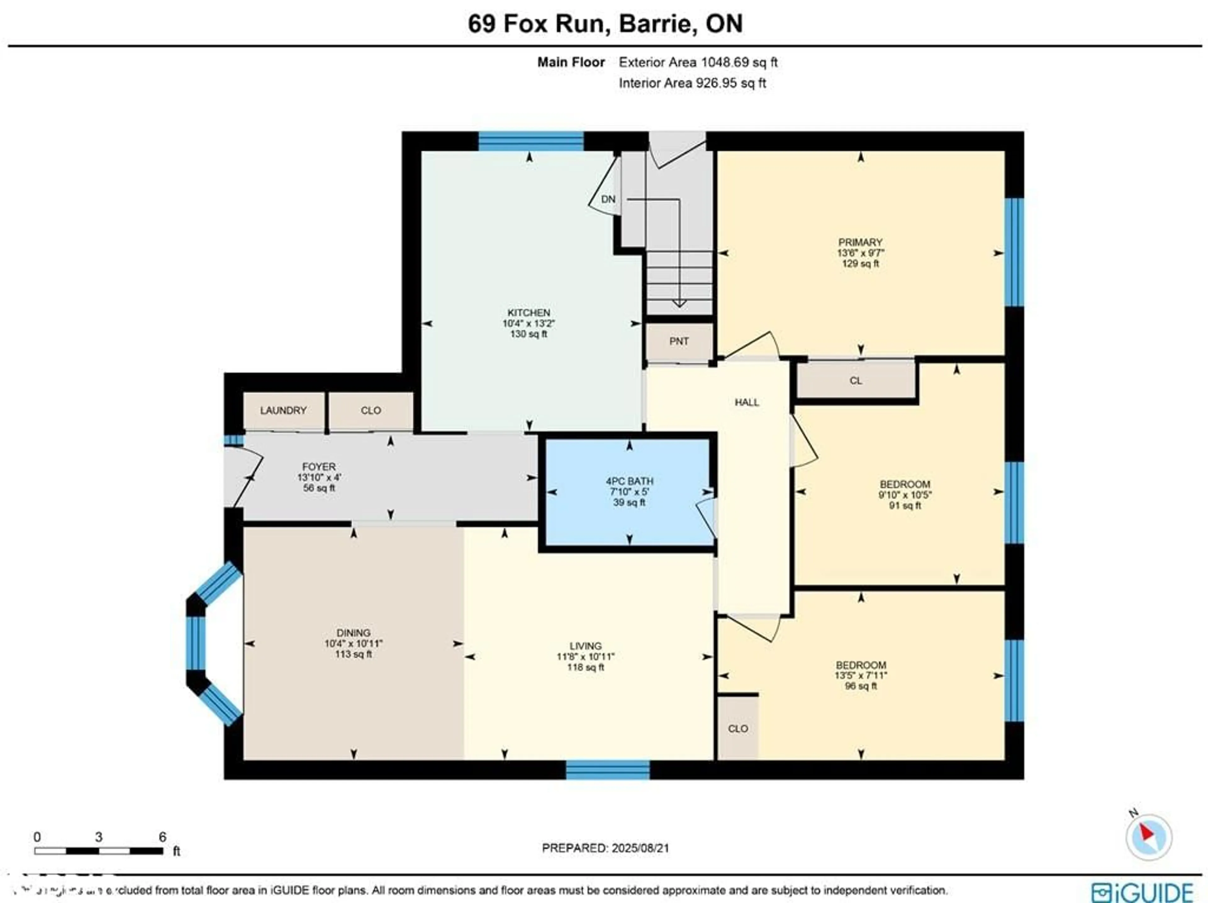 Floor plan for 69 Fox Run, Barrie Ontario L4N 5L6