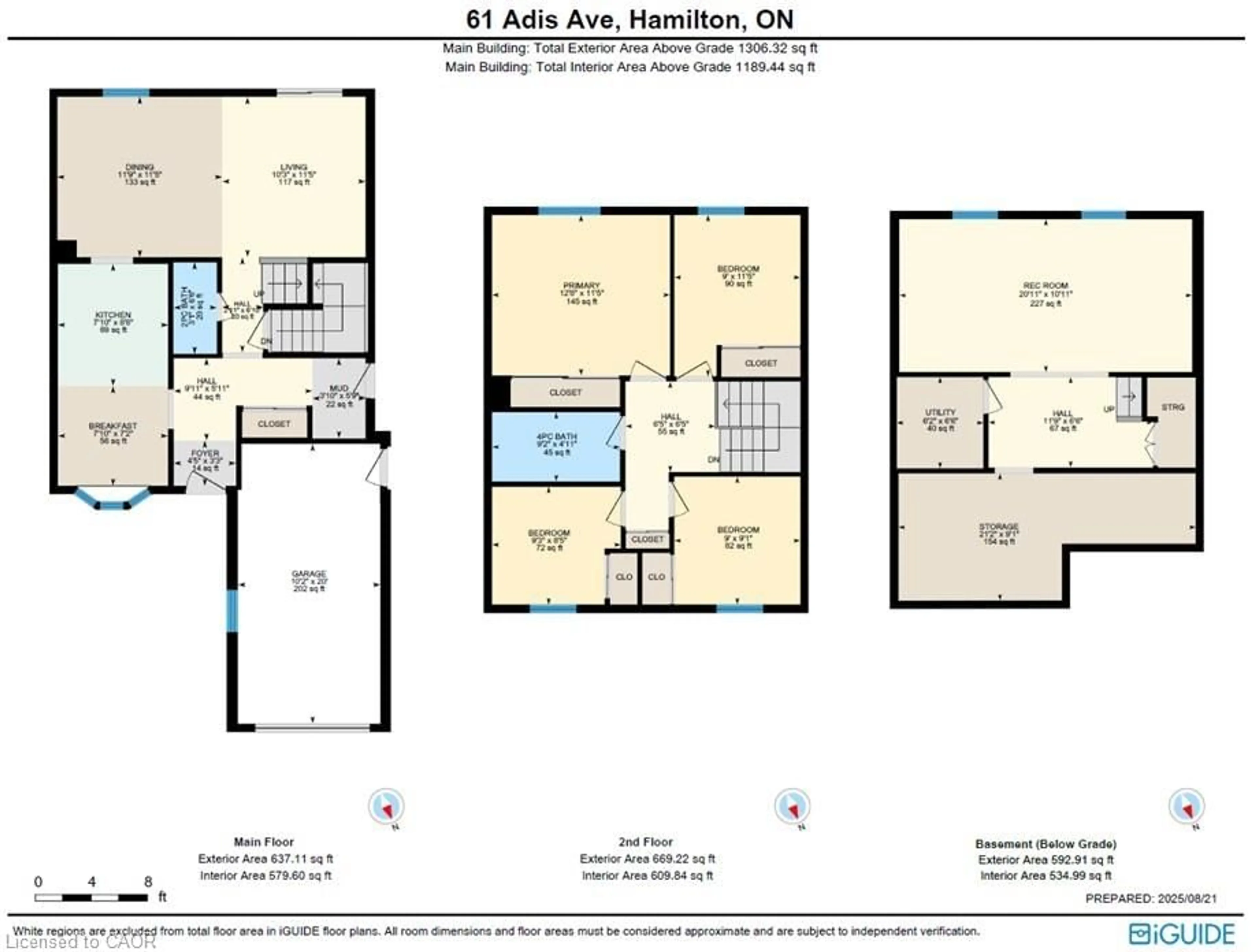 Floor plan for 61 Adis Ave, Hamilton Ontario L9C 6T9