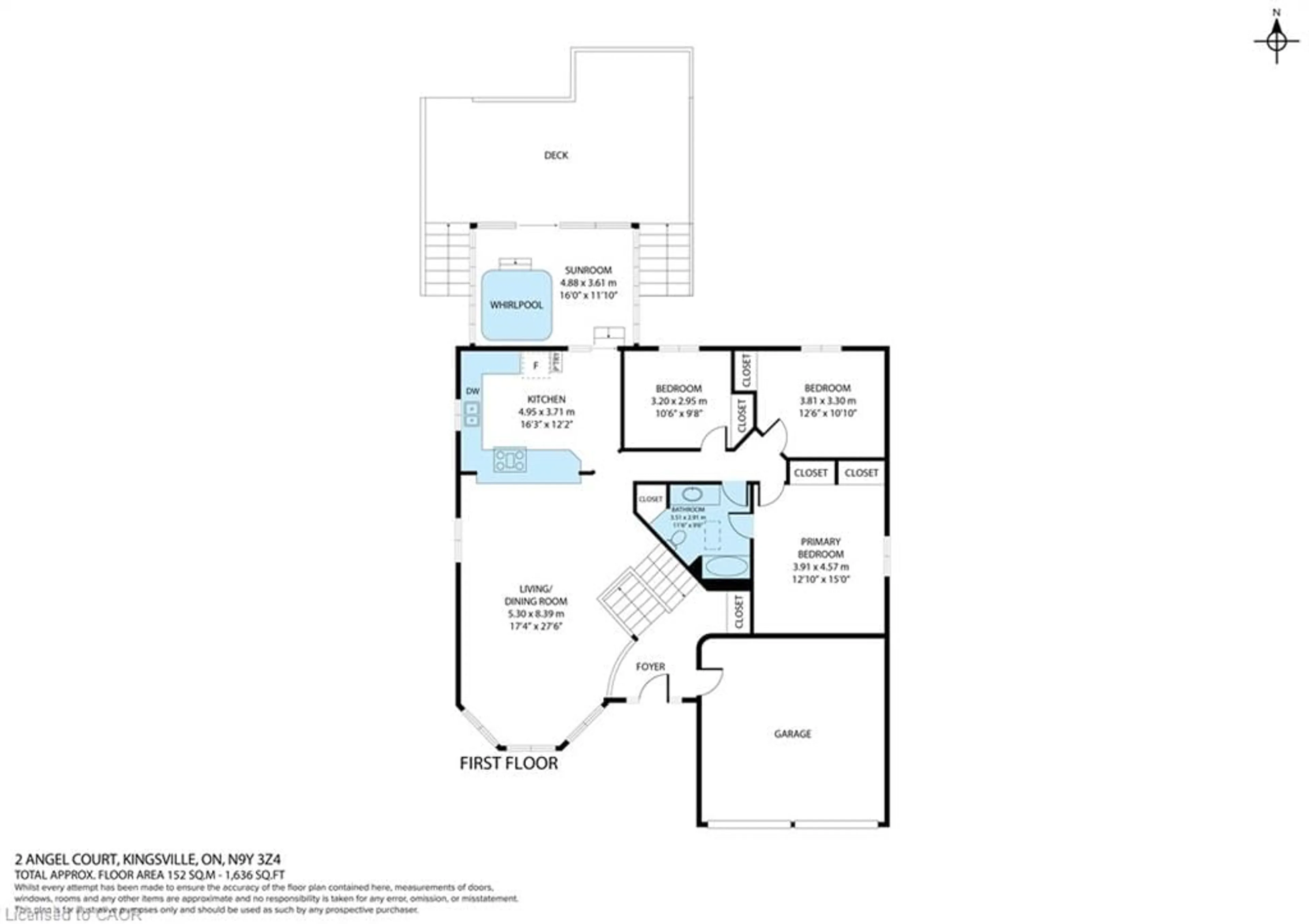 Floor plan for 2 Angel Crt, Kingsville Ontario N9Y 3Z4