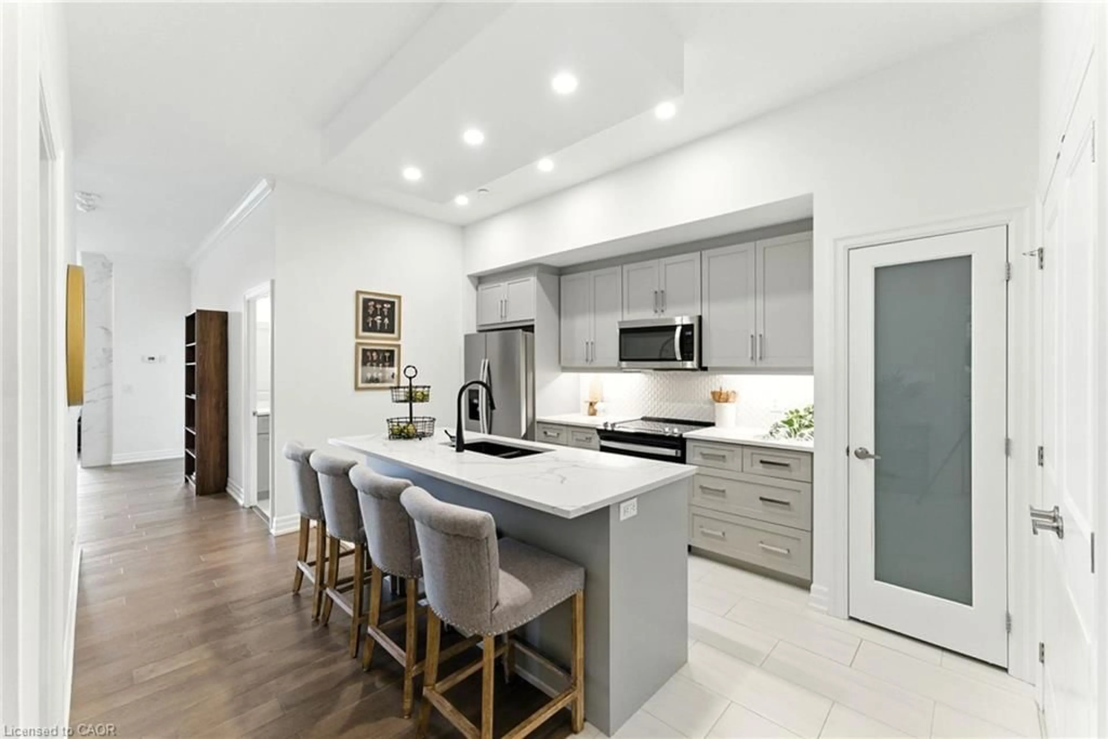 Open concept kitchen, ceramic/tile floor for 1880 Gordon St #207, Guelph Ontario N1L 0P5