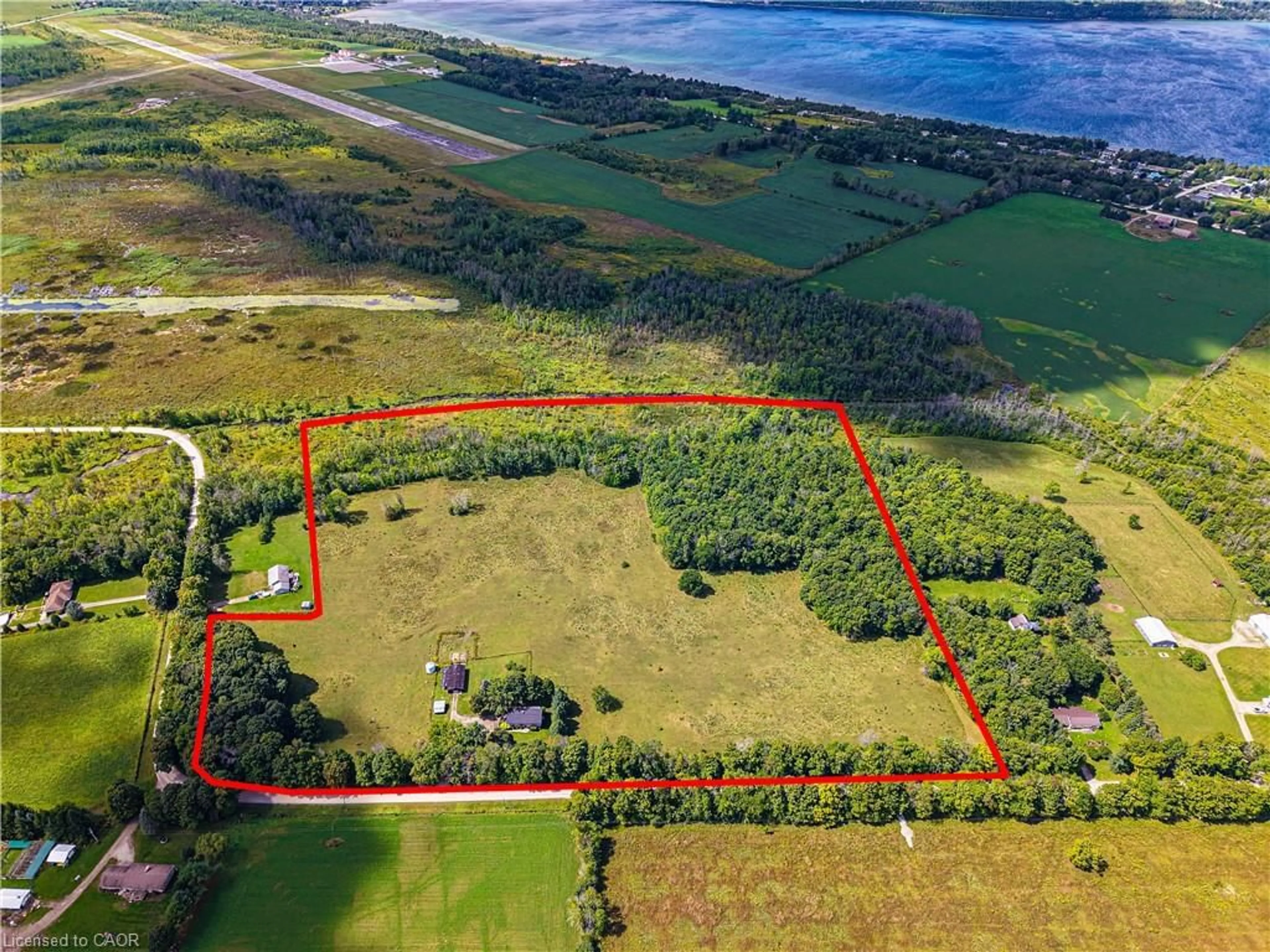 A pic from outside/outdoor area/front of a property/back of a property/a pic from drone, water/lake/river/ocean view for 070408 Zion Church Rd, Grey Ontario N0H 2T0